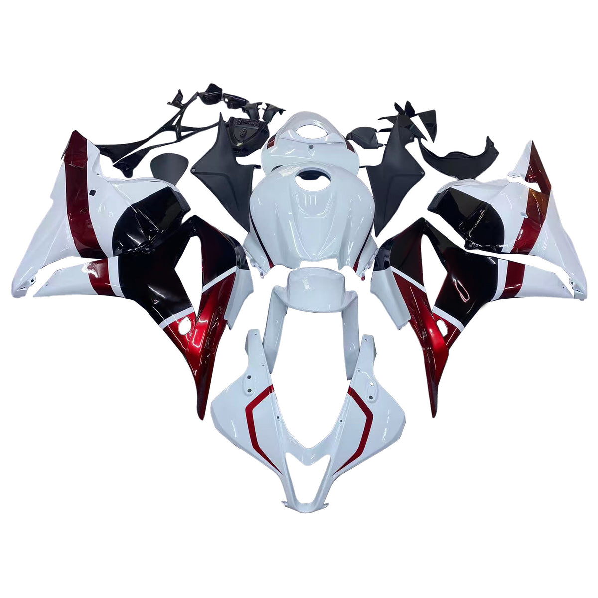 Amotopart 2009-2012 Honda CBR600RR Vit Röd Svart Fairing Kit