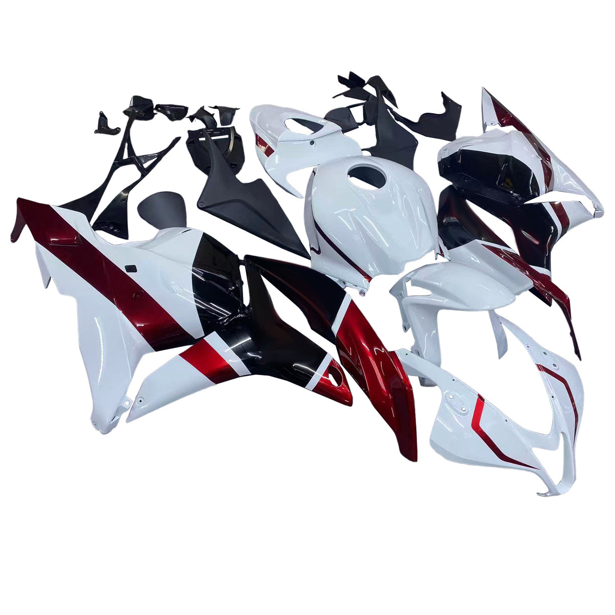 Amotopart 2009-2012 Honda CBR600RR Vit Röd Svart Fairing Kit