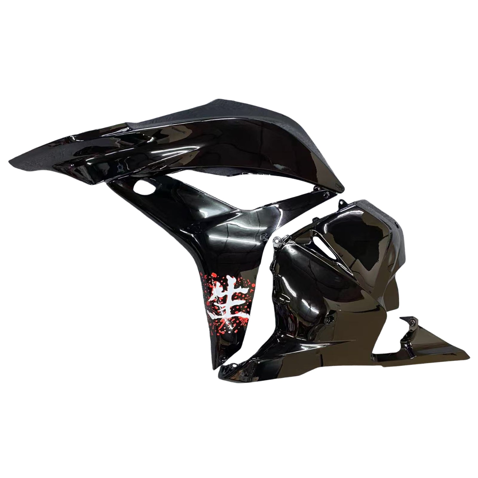 Amotopart 2009-2012 Honda CBR600RR Black White Cherry Blossom Fairing Kit