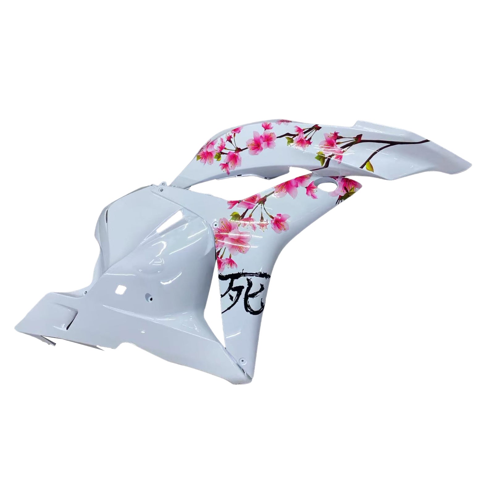 Amotopart 2009-2012 Honda CBR600RR Black White Cherry Blossom Fairing Kit