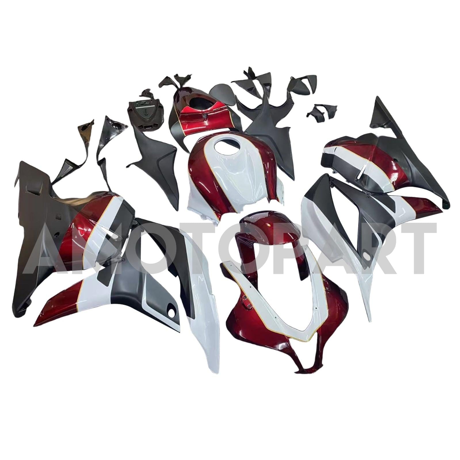 AMOTOPART 2009-2012 Honda CBR600RRブラックホワイトダークレッドフェアリングキット