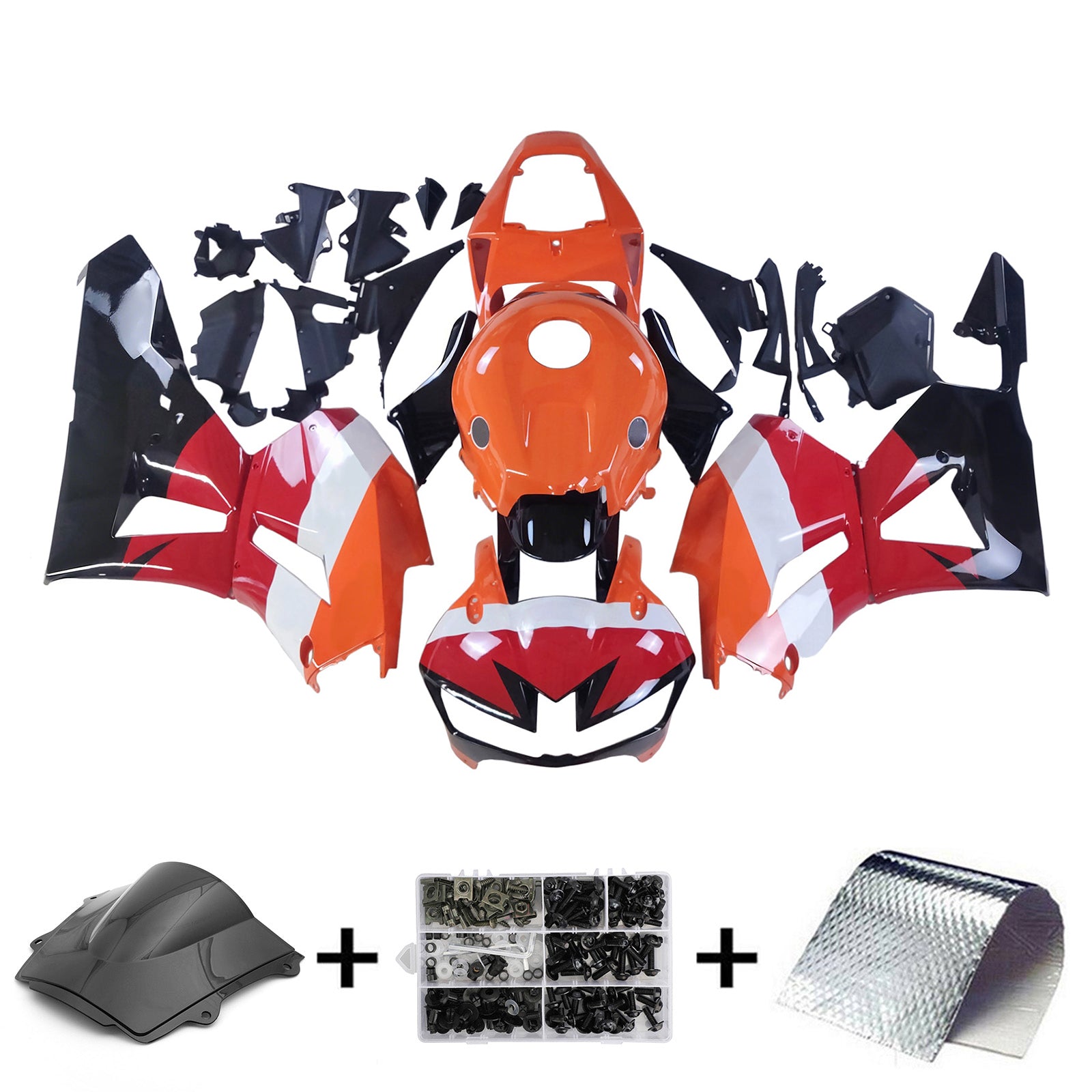 Amotopart 13-26 US ver. & 13-23 European ver. Honda CBR600RR Fairing Multi Orange Kit