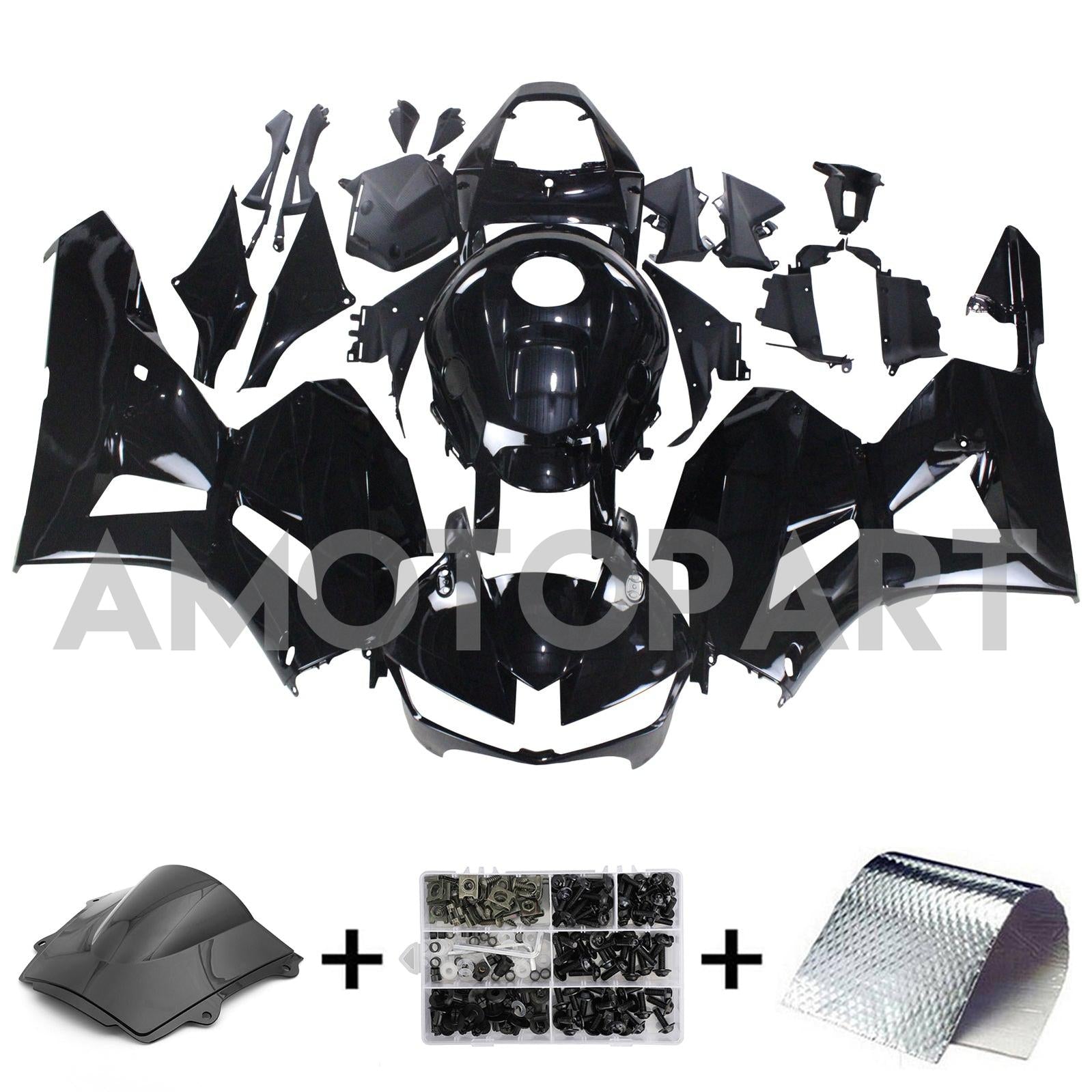 Amotopart 13-25 US ver. & 13-23 European ver. Honda CBR600 Fairing Gloss Black Kit