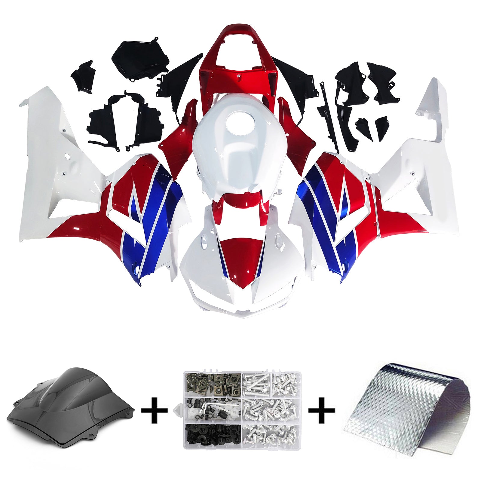 Amotopart 13-25 wersja US. & 13-23 Wersja europejska Honda CBR600 Fairing Red&Zestaw Blue Style2