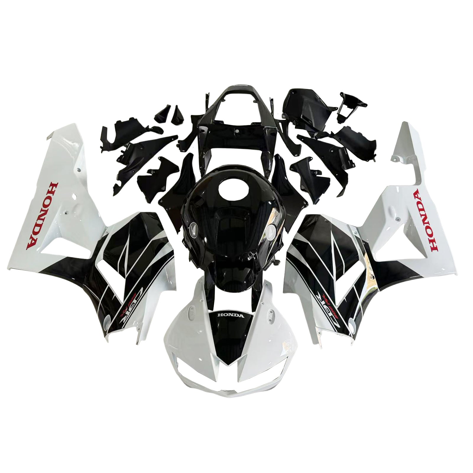 Amotopart 13-25 US ver. & 13-23 European ver. Honda CBR600 Fairing White&Black Style2 Kit
