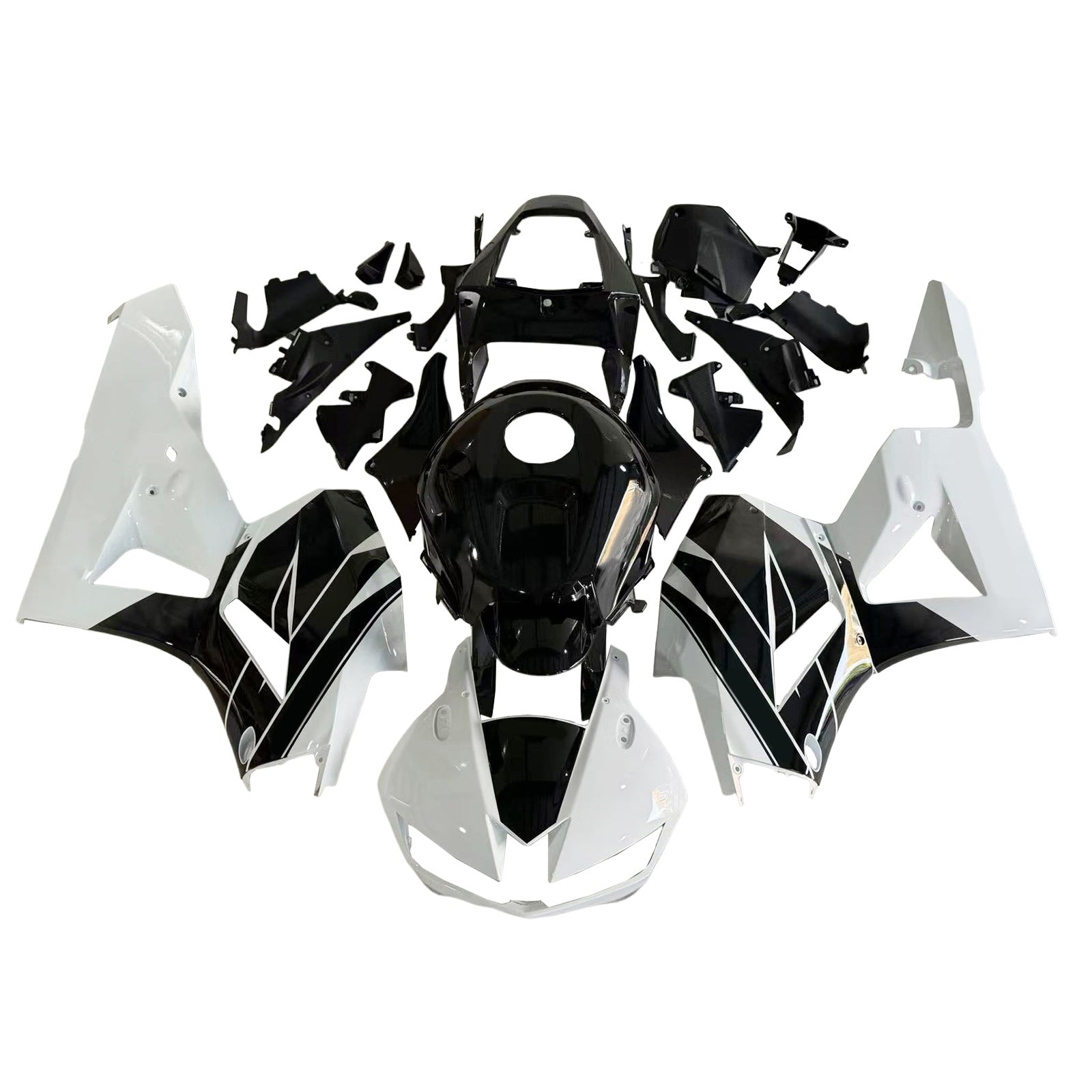 Amotopart 13-25 US ver. & 13-23 European ver. Honda CBR600 Fairing White&Black Style2 Kit
