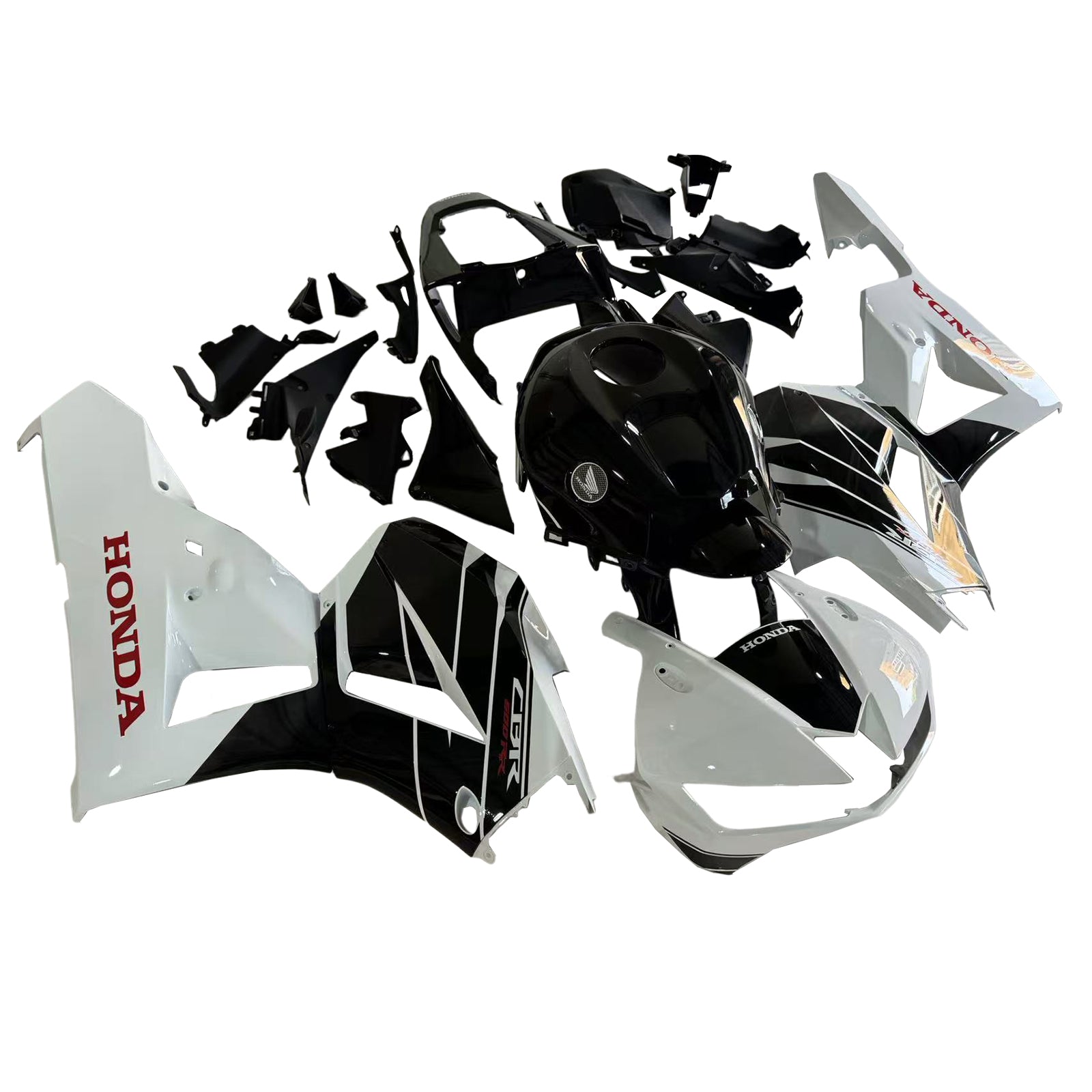 Amotopart 13-25 US ver. & 13-23 European ver. Honda CBR600 Fairing White&Black Style2 Kit