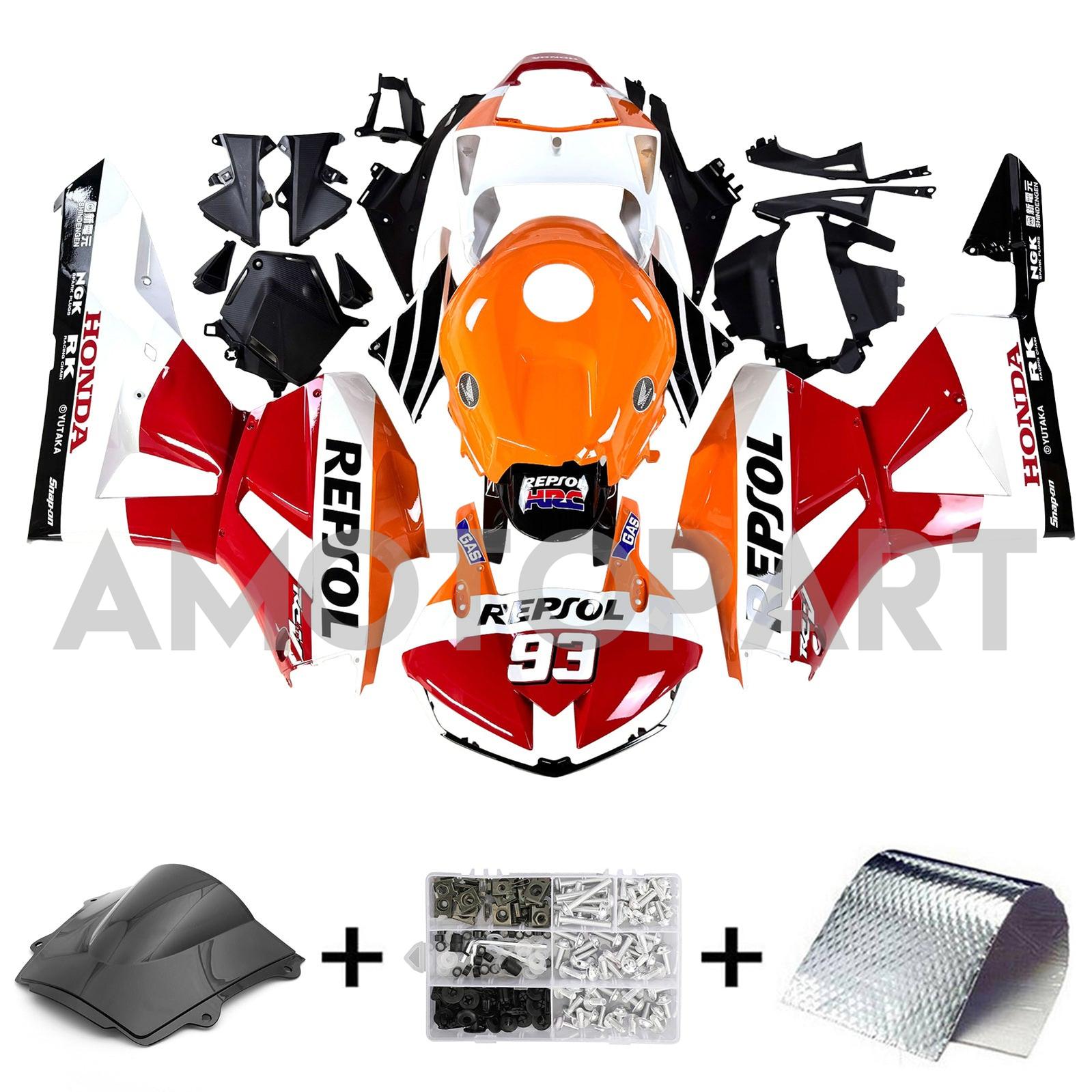 Amotopart 2013-2020 Honda CBR600 Fairing Red&Orange Repjol Kit