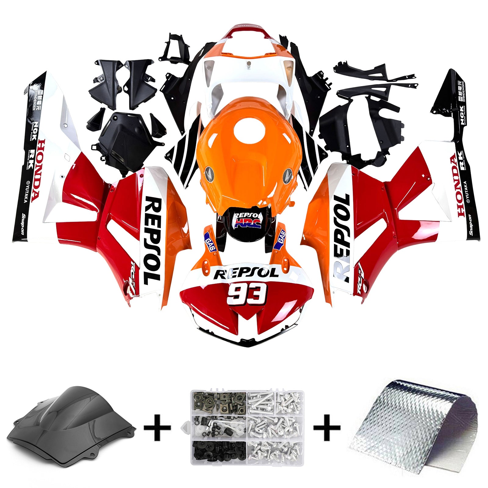 Amotopart 2013-2020 Honda CBR600 Fairing Red & Orange Repjol Kit