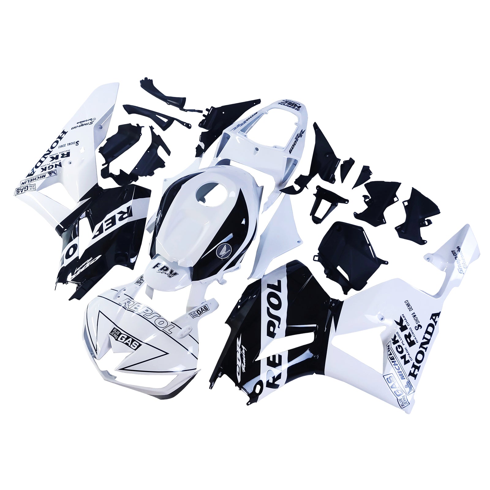 アモトパート13-25 US版 & 13-23 ヨーロッパ仕様 ホンダ CBR600 フェアリング ホワイト&ブラック レプジョル キット