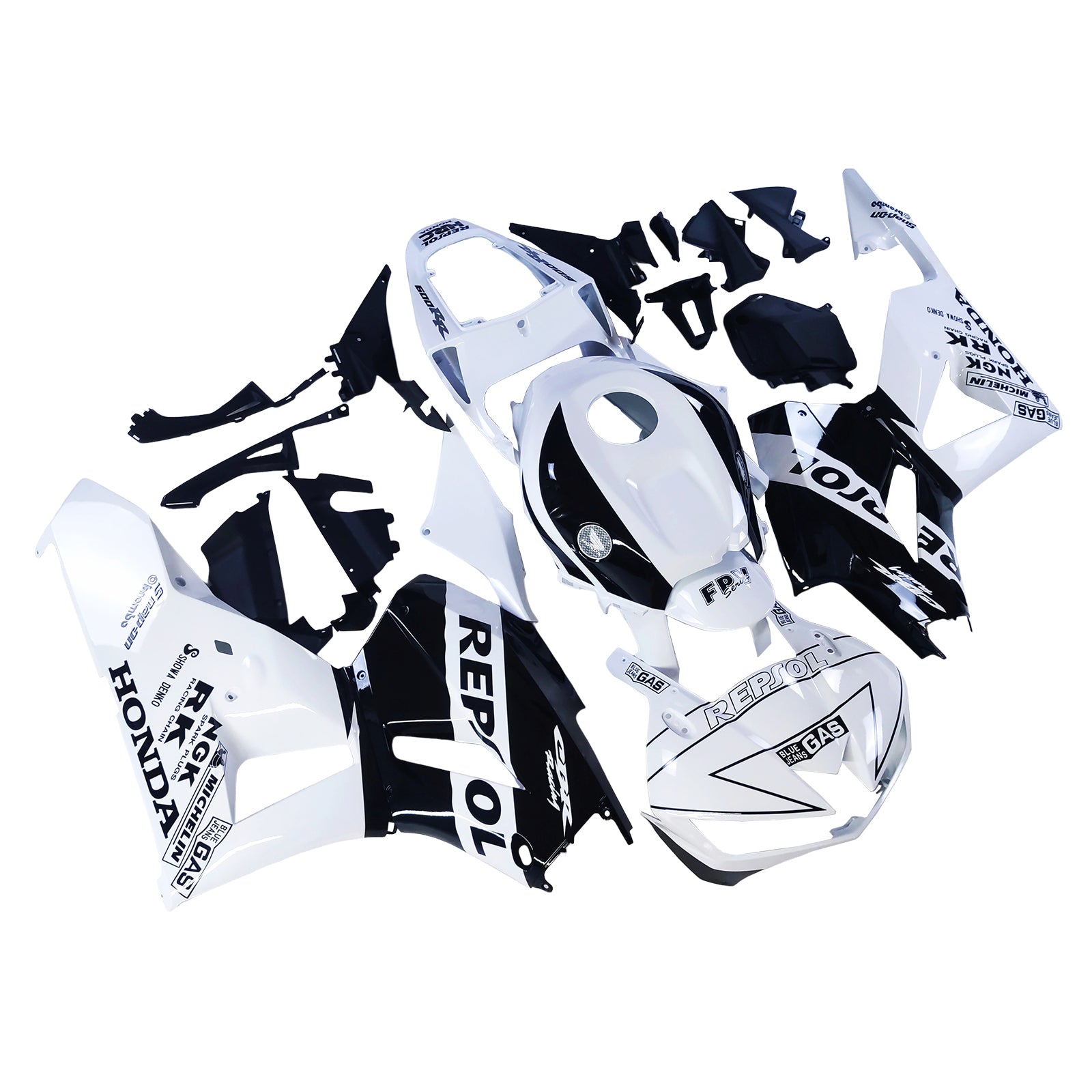 アモトパート13-25 US版 & 13-23 ヨーロッパ仕様 ホンダ CBR600 フェアリング ホワイト&ブラック レプジョル キット