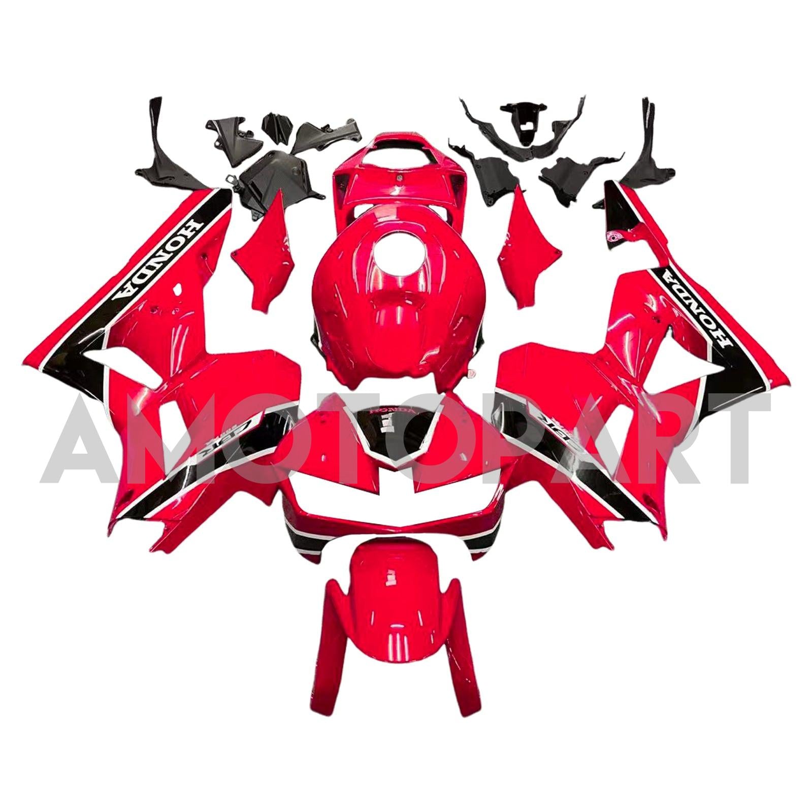Amotopart 13-25 US ver. & 13-23 Europäische Version Honda CBR600 Verkleidung Rot&Schwarzes Style3-Set