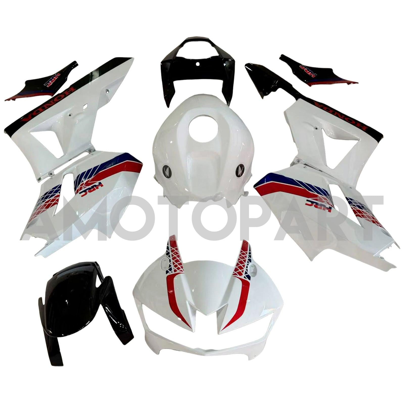Amotopart Verkleidung für Honda CBR600 (2013–2020), Weiß&Blau&Rotes Trikot