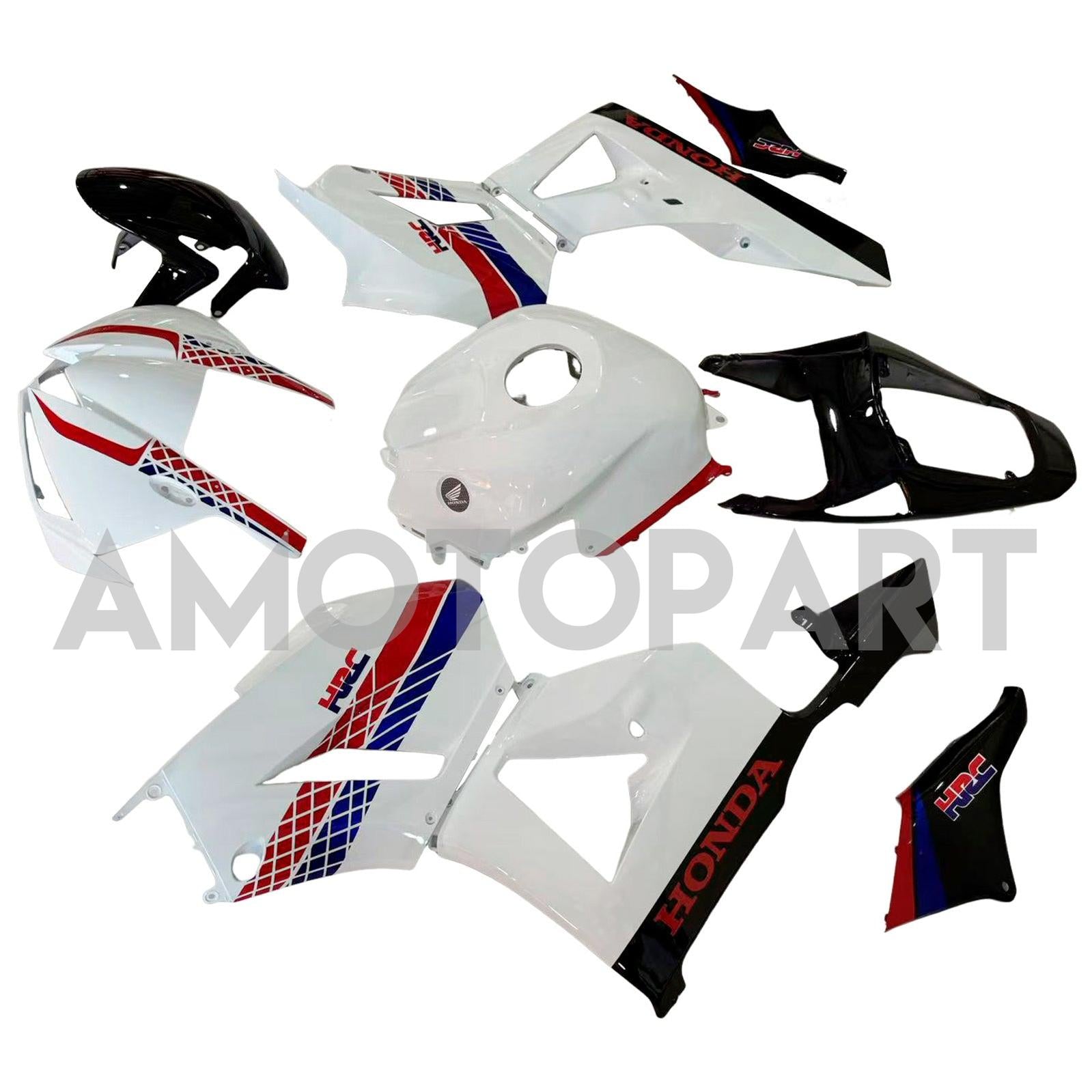 Amotopart Verkleidung für Honda CBR600 (2013–2020), Weiß&Blau&Rotes Trikot