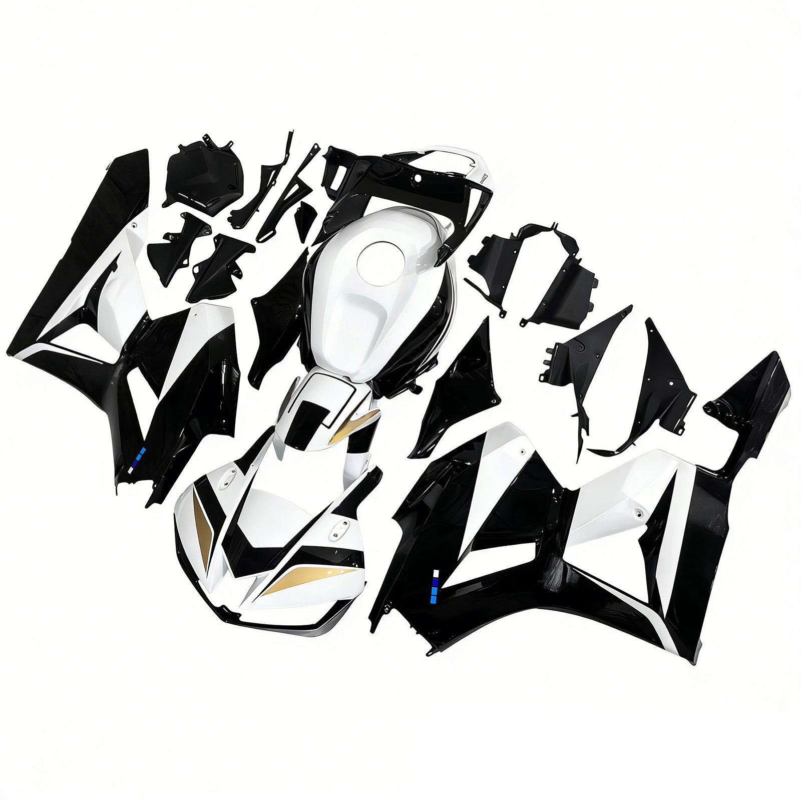 Amotopart 13-25 versão EUA. & Versão europeia 13-23 F5 CBR600RR Honda Black&Kit de carenagem White Style2