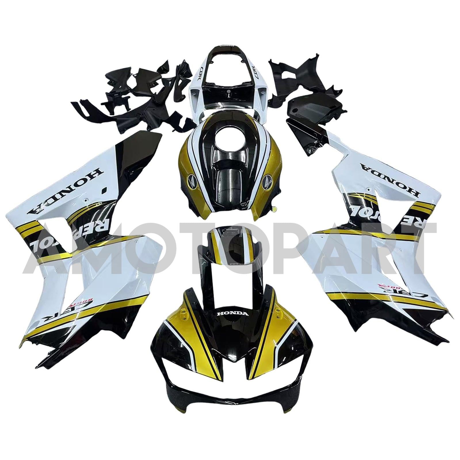 Amotopart 13-25 US verze. & 13-23 Evropská verze F5 CBR600RR Honda Gold&Sada bílé kapotáže