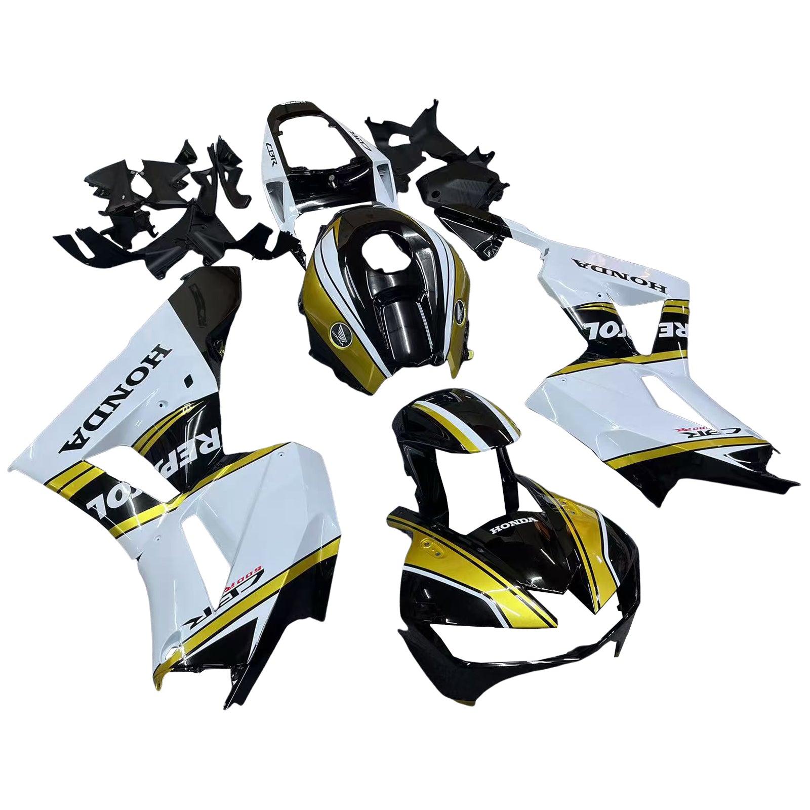 Amotopart 13-25 US ver. & 13-23 European ver. F5 CBR600RR Honda Gold&White Fairing Kit