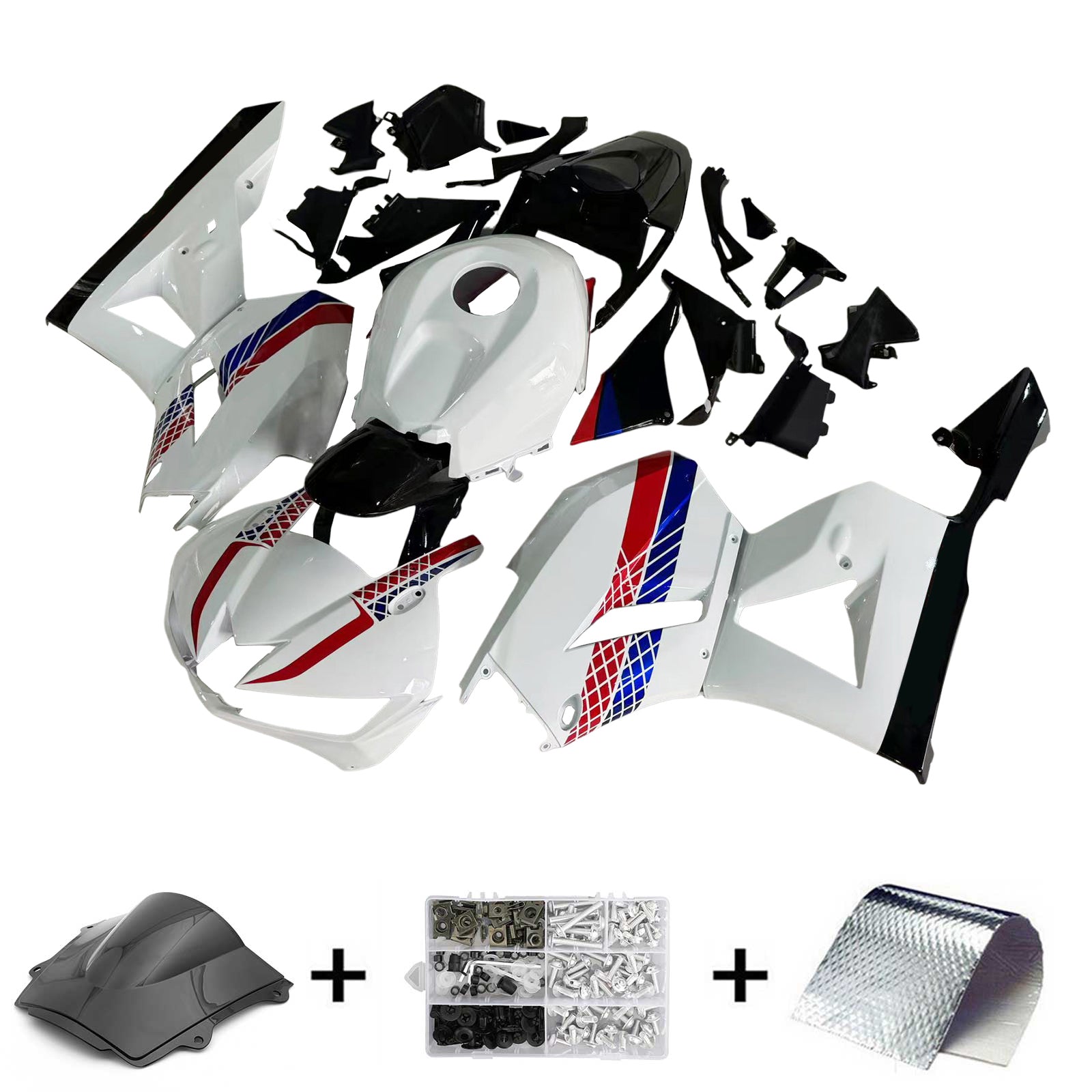Amotopart 13-25 US ver. & 13-23 European ver. F5 CBR600RR Honda Red&Blue Style3 Fairing Kit