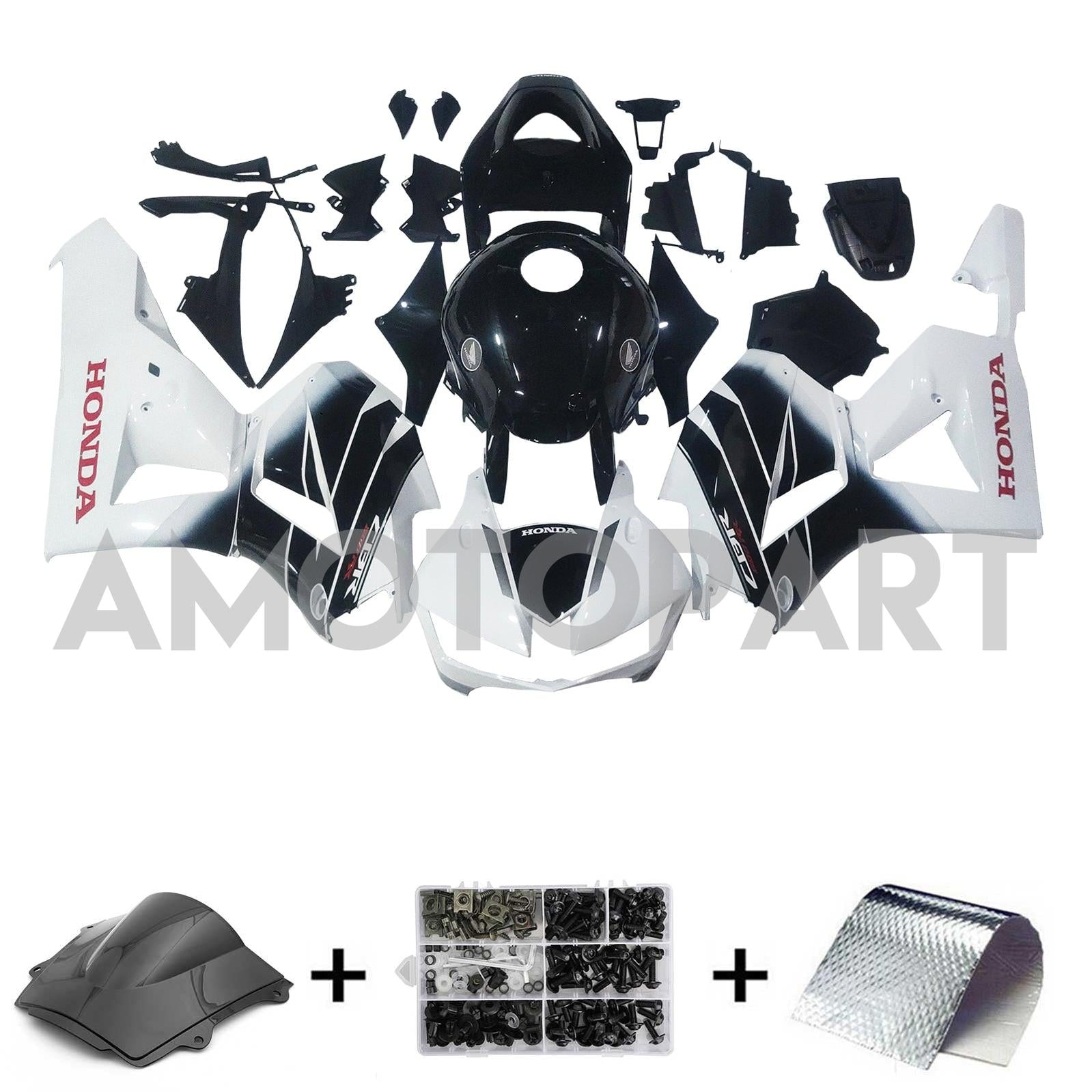 Amotopart 13-25 US ver. & 13-23 European ver. F5 CBR600RR Honda Black&White Style3 Fairing Kit
