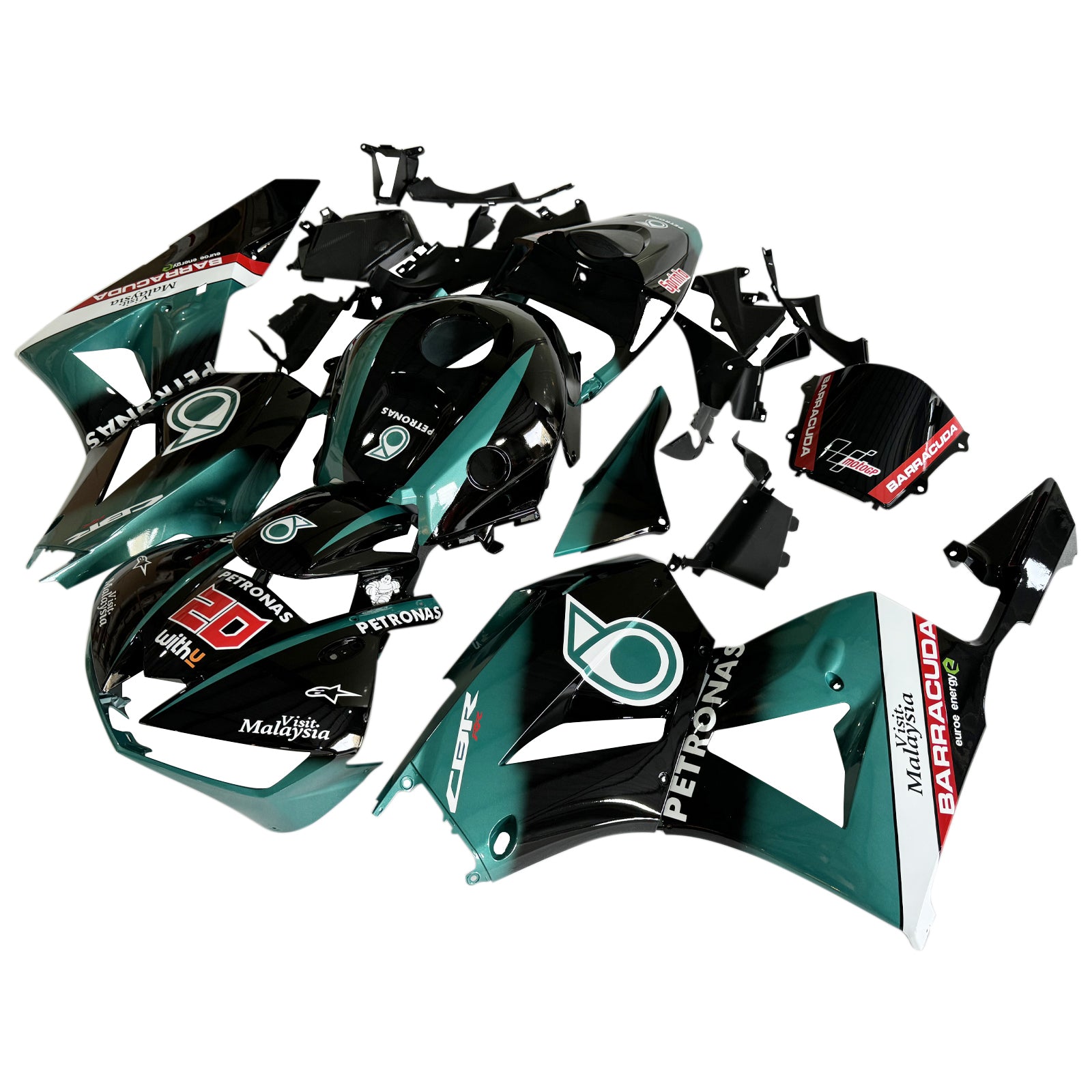 Amotopart 13-26 ver. américaine & 13-23 ver. européenne. Kit de carénage F5 CBR600RR Honda Petronas bleu