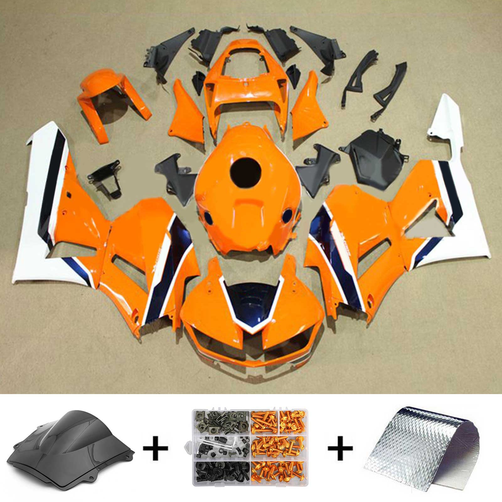 Amotopart 13-26 US ver. & 13-23 European ver. F5 CBR600RR Honda Orange&White Fairing Kit