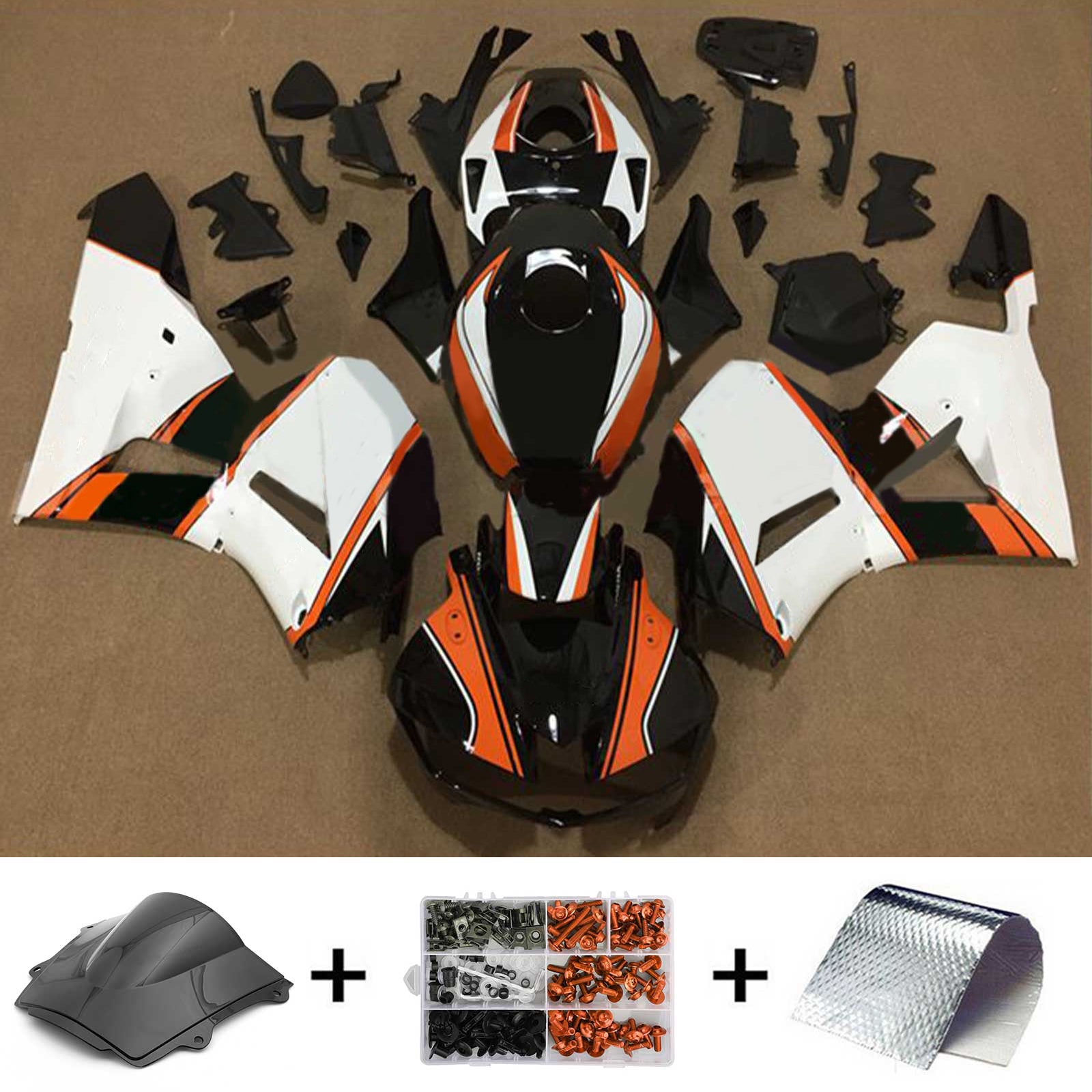 Amotopart 13-26 US ver. & 13-23 European ver. F5 CBR600RR Honda White&Orange Fairing Kit