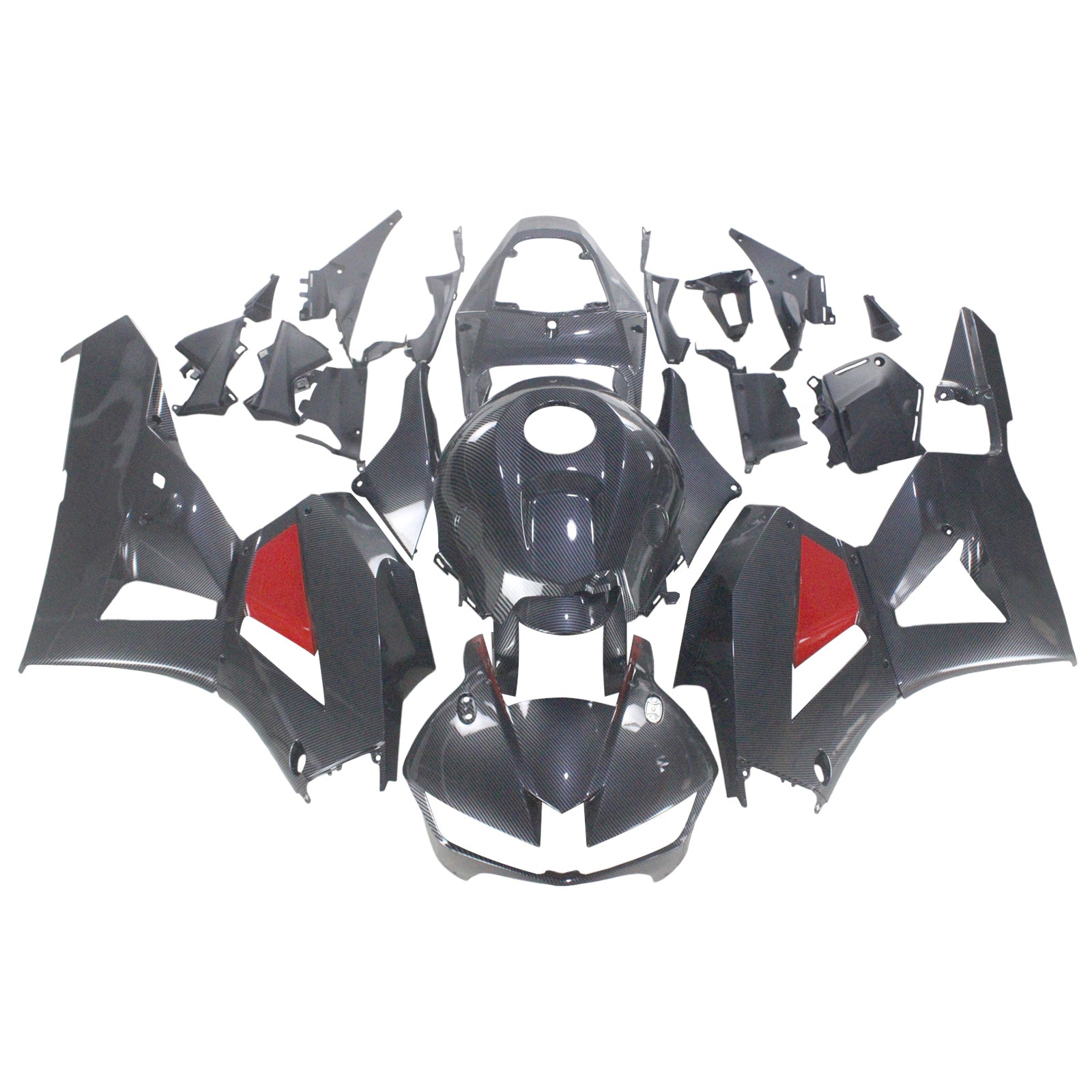 アモトパート13-25 US版 & 13-23 ヨーロッパバージョン F5 CBR600RR ホンダ カーボンファイバー&レッドフェアリングキット