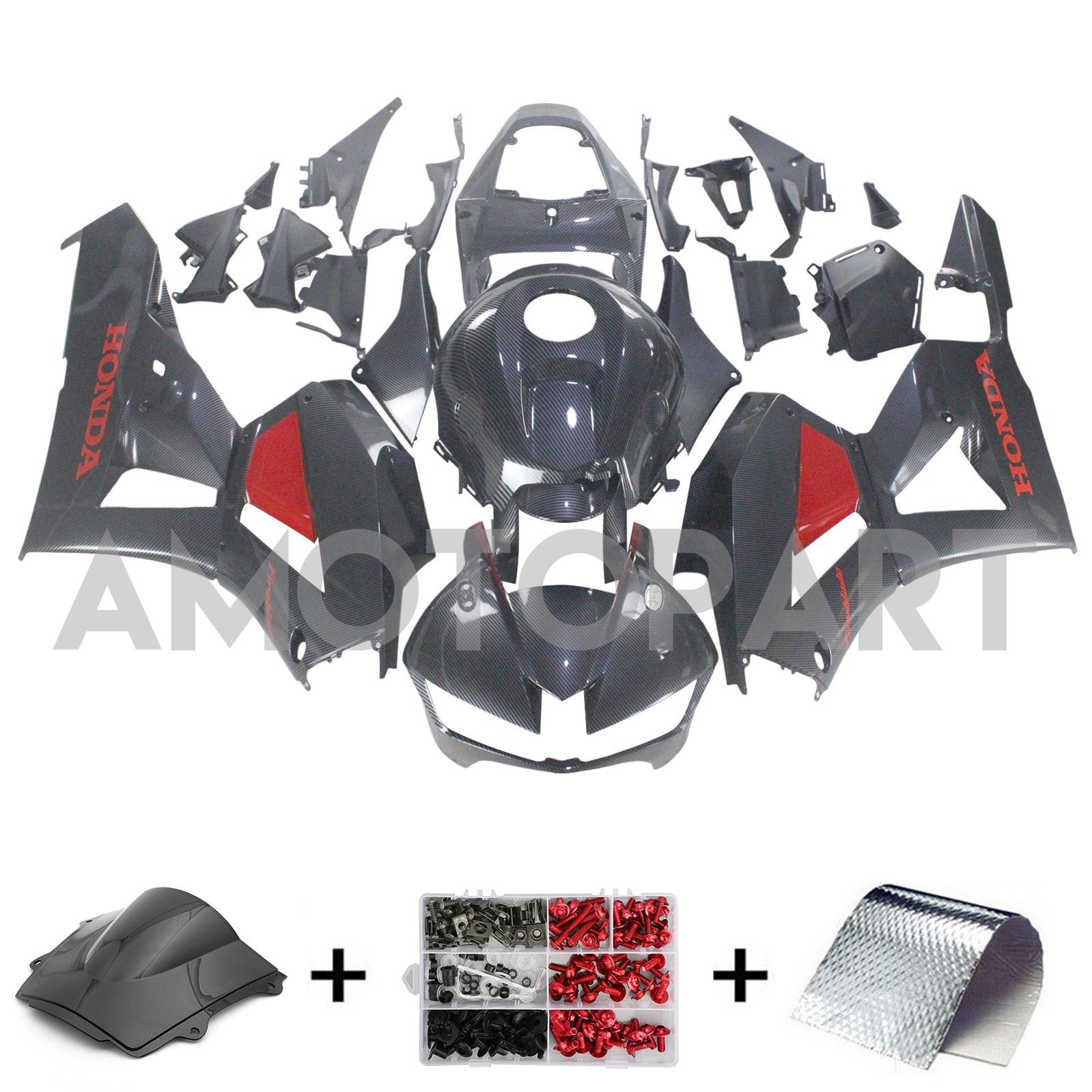 Amotopart 13-25 US ver. & 13-23 European ver. F5 CBR600RR Honda Carbon Fiber&Red Fairing Kit