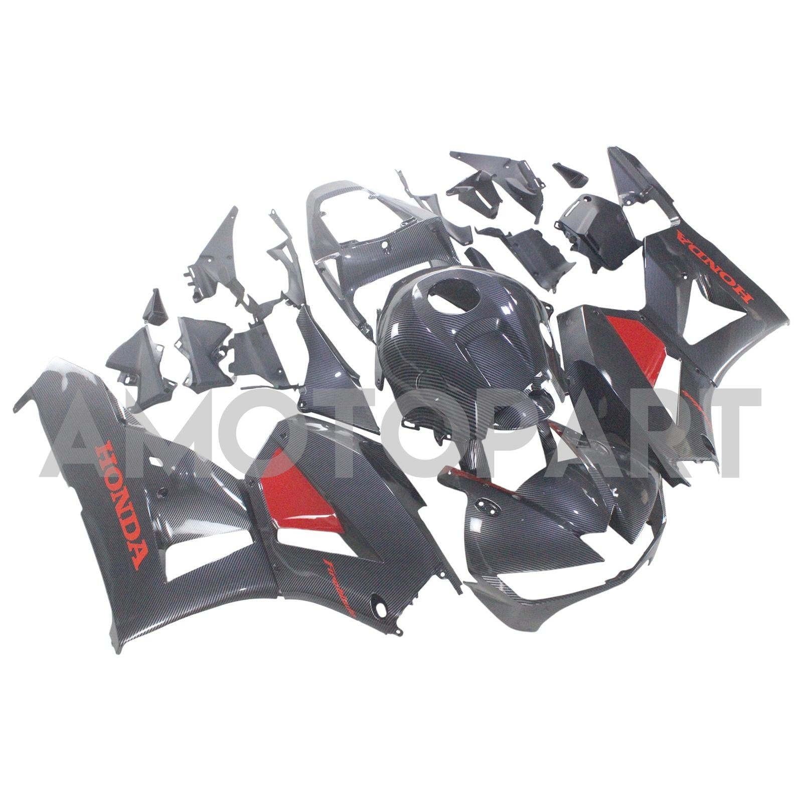 Amotopart 13-25 US-Vers. & 13-23 Europäische Version F5 CBR600RR Honda Carbonfaser&Rotes Verkleidungsset
