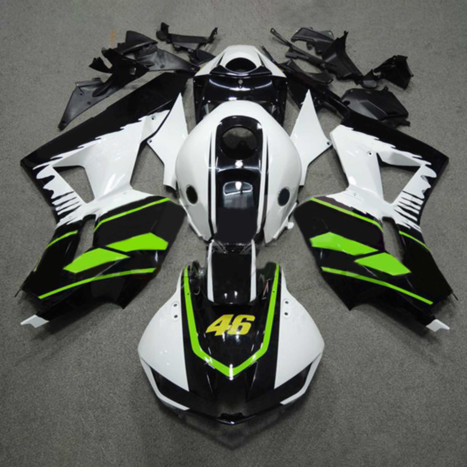 Amotopart 13-26 US ver. & 13-23 European ver. F5 CBR600RR Honda White&Green Fairing Kit