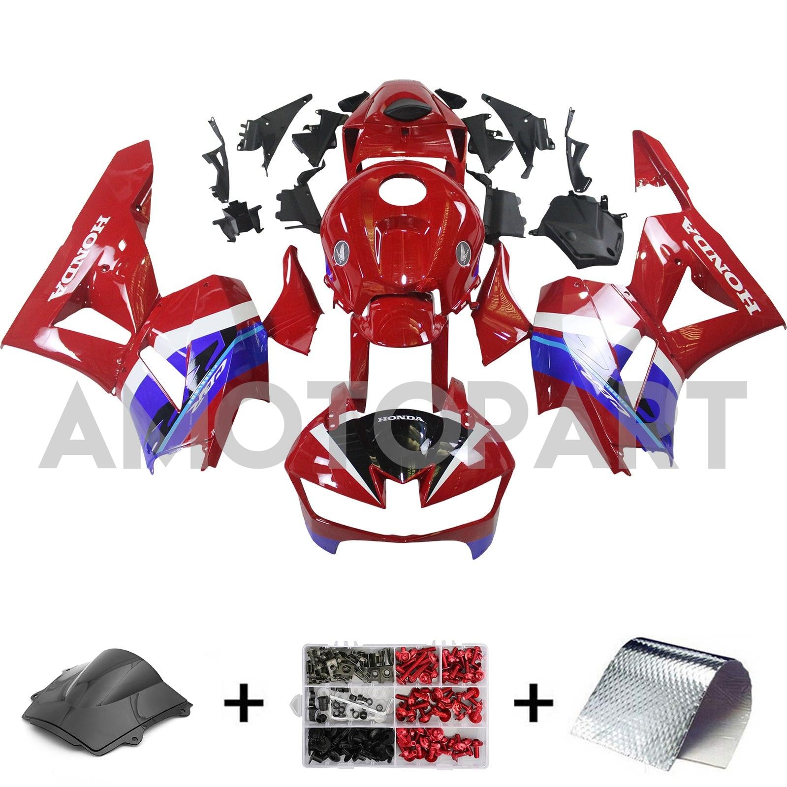 Amotopart 13-25 US ver. & 13-23 European ver. F5 CBR600RR Honda Red&Blue Fairing Kit