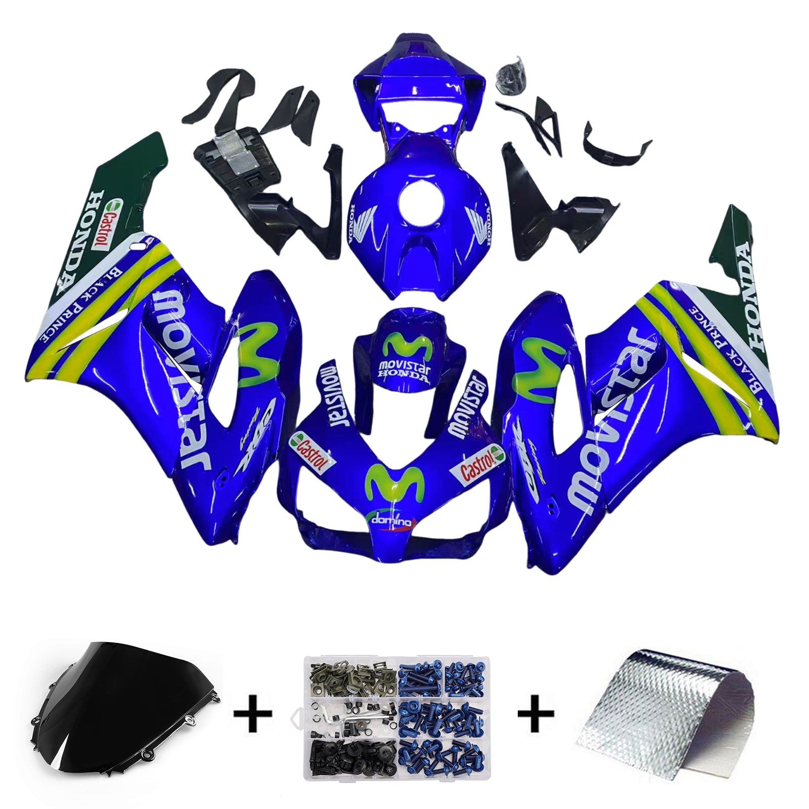 Amotopart 2004-2005 CBR1000RR Honda Fairring Blue Kit