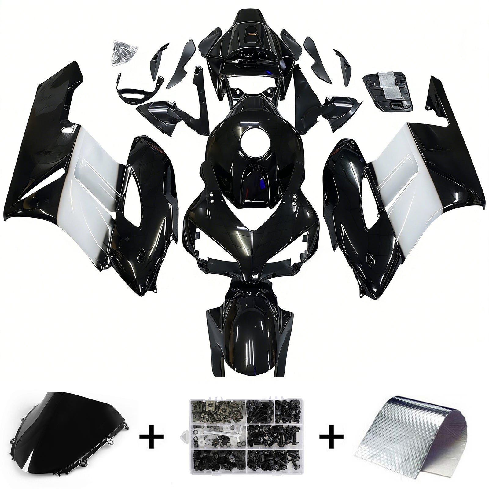 Amotopart fairings Honda CBR1000RR 2004-2005 Fairing West Racing Black Fairing Kit