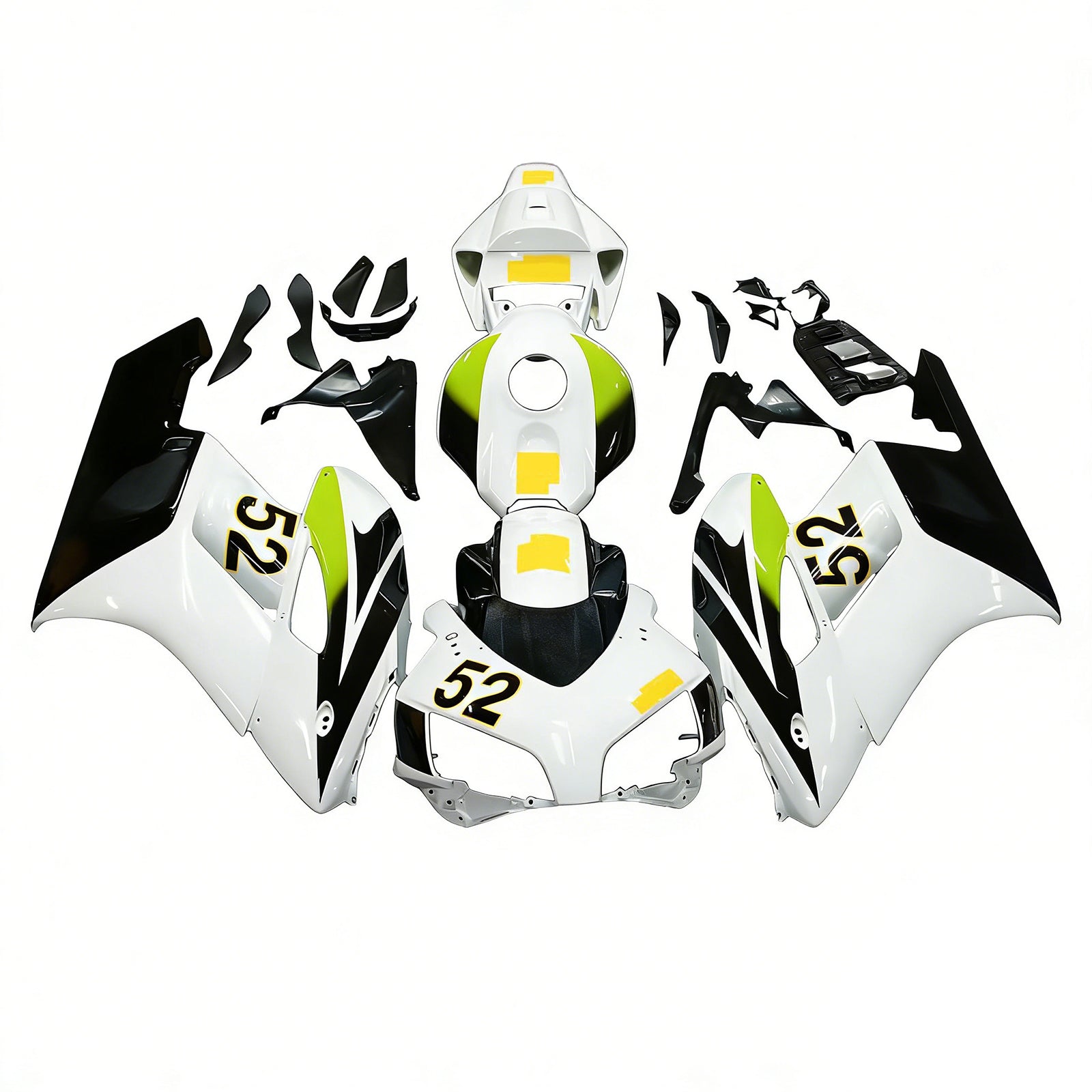 Fairings Amotopart Honda CBR1000RR 2004-2005 FAIRING BLANC NOIR HANNSPREE RACING KIT