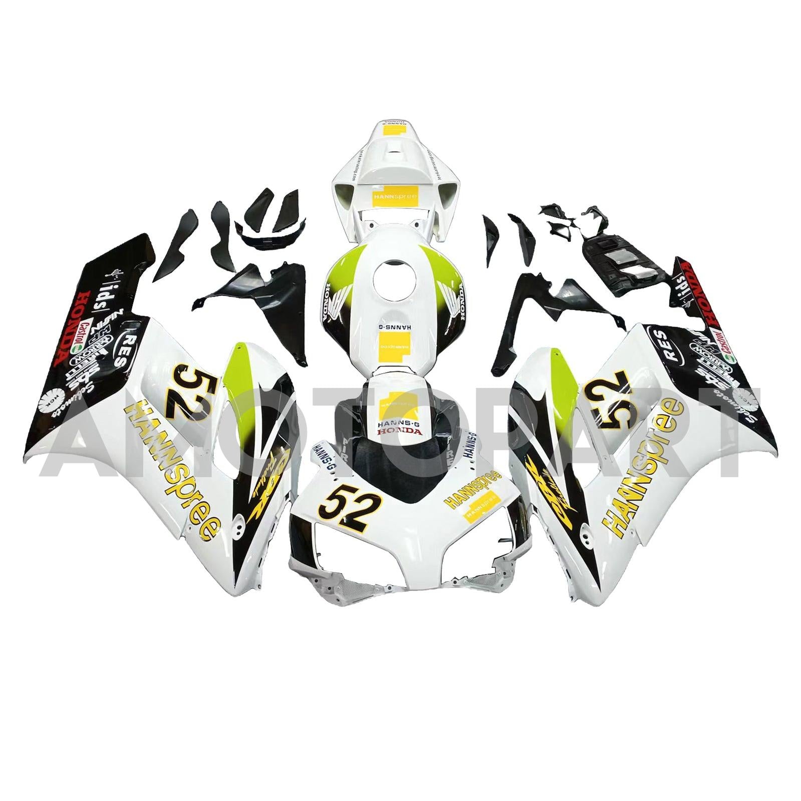 Frailiny amotopart Honda CBR1000RR 2004-2005 FAILING WHITE BLACK HANNSPREE RACING FAIRING KIT