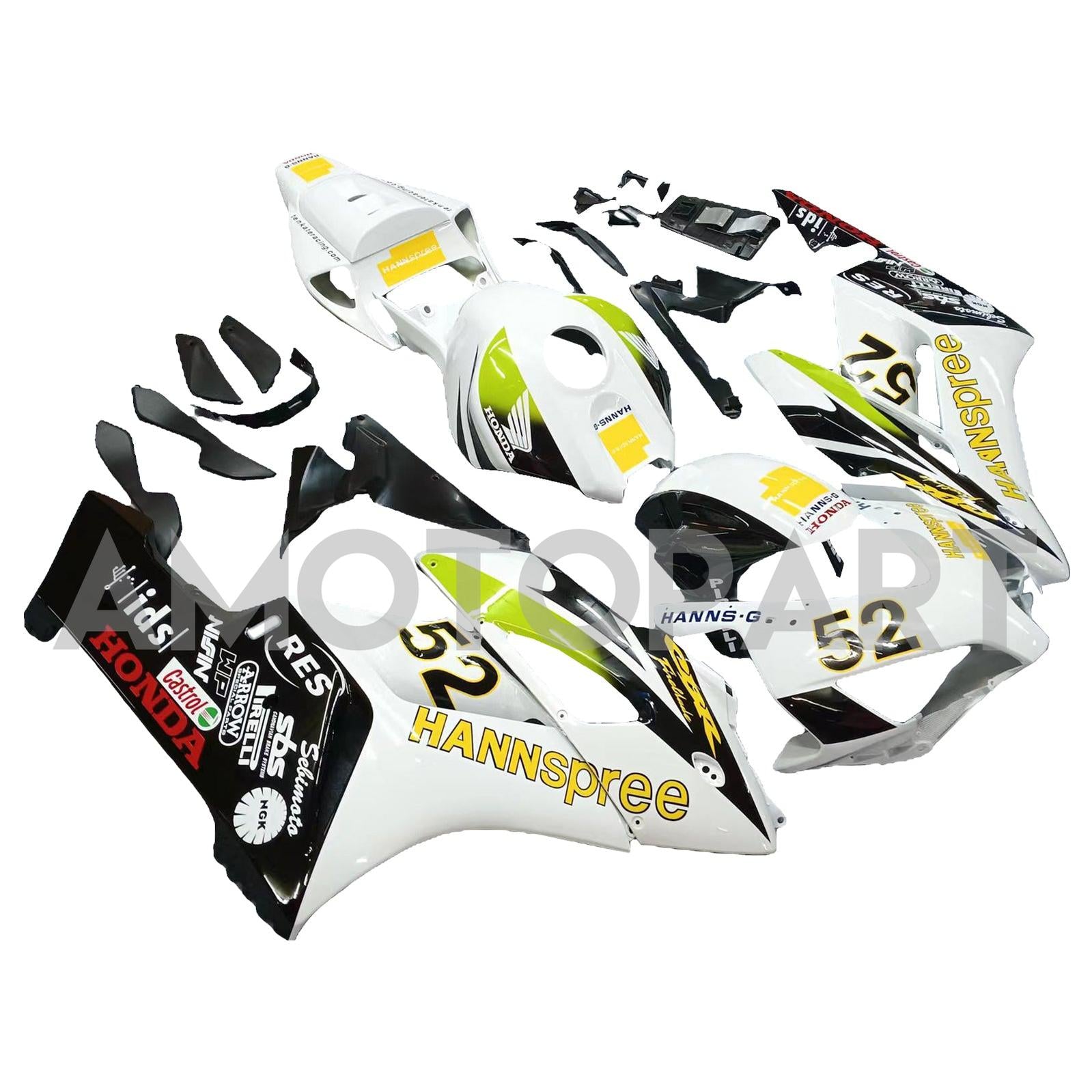 Frailiny amotopart Honda CBR1000RR 2004-2005 FAILING WHITE BLACK HANNSPREE RACING FAIRING KIT