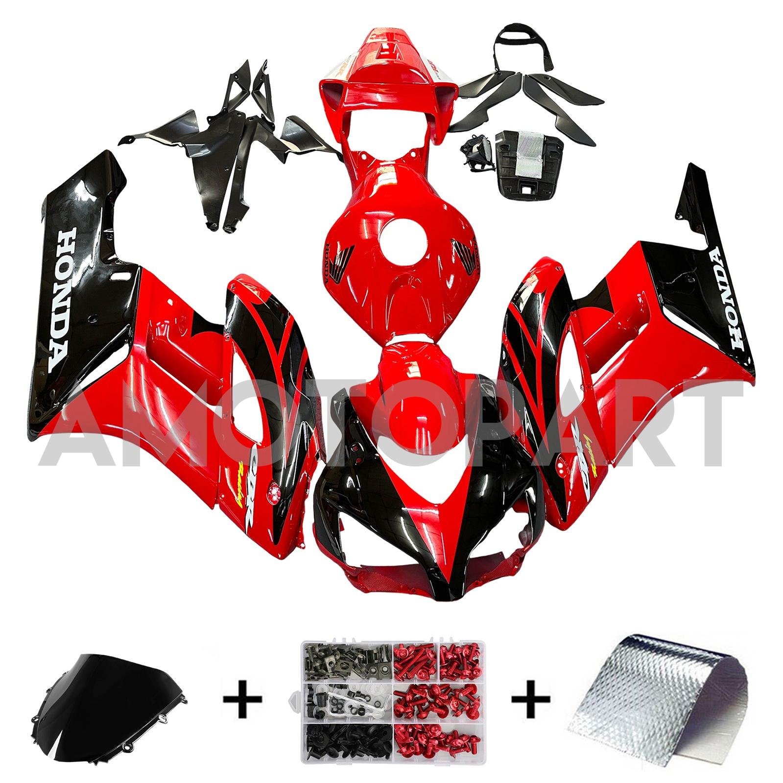 Amotopart Fairings Honda 1000RR 2004-2005 Fairing Red Black CBR Racing Fairing Kit
