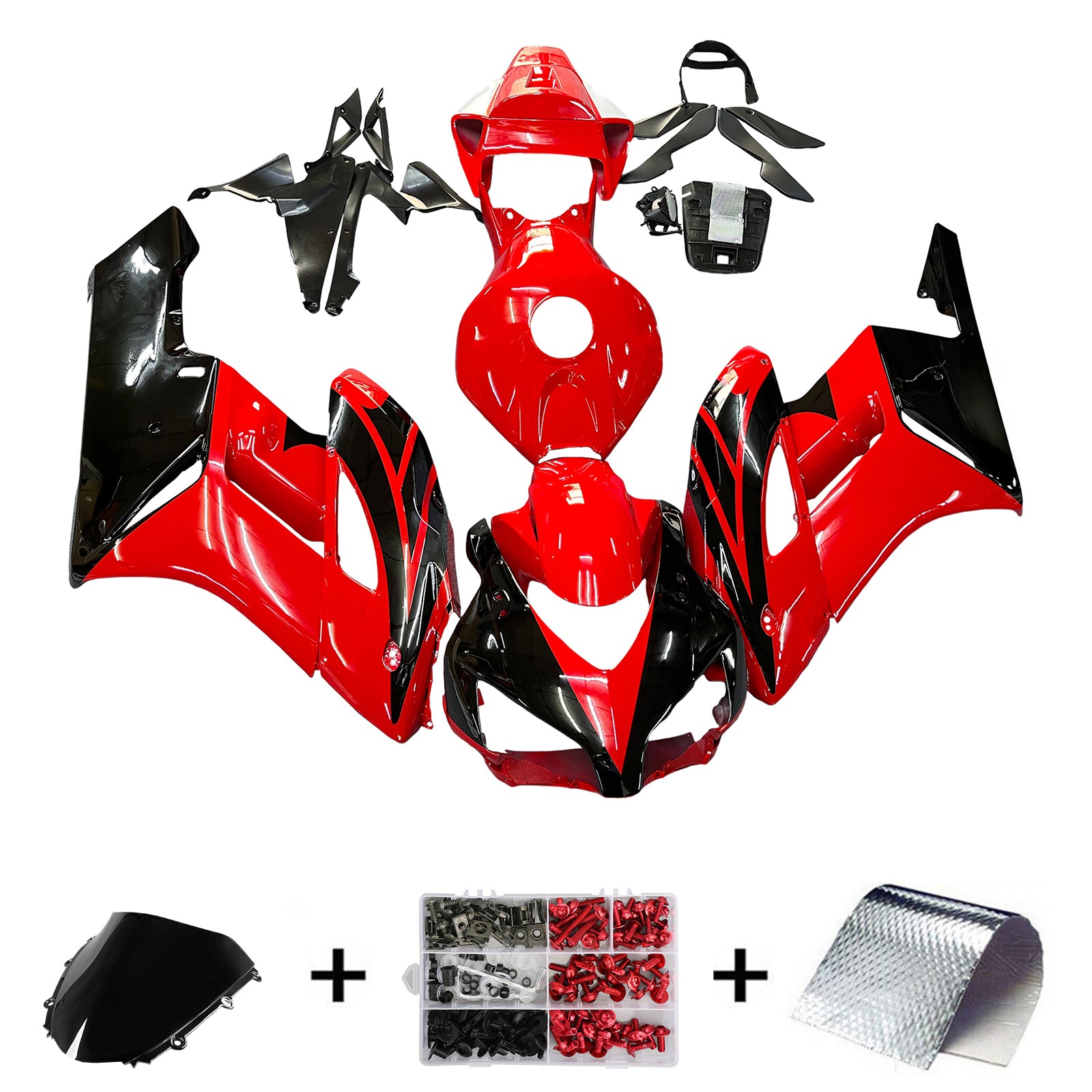 Amotopart Fairings Honda 1000RR 2004-2005 Fairing Red Black CBR Racing Fairing Kit