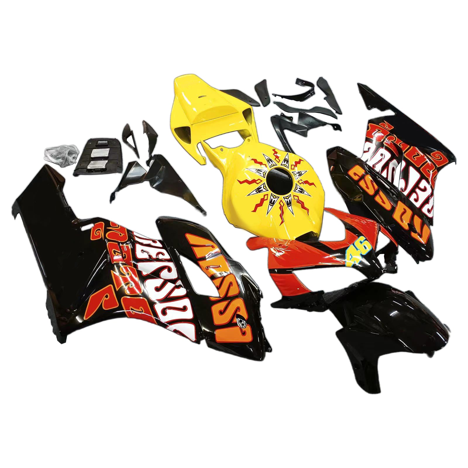 Amotopart Fairings Honda CBR1000RR 2004-2005 Fairing Valentino Rossi Racing Black Yellow Fairing Kit
