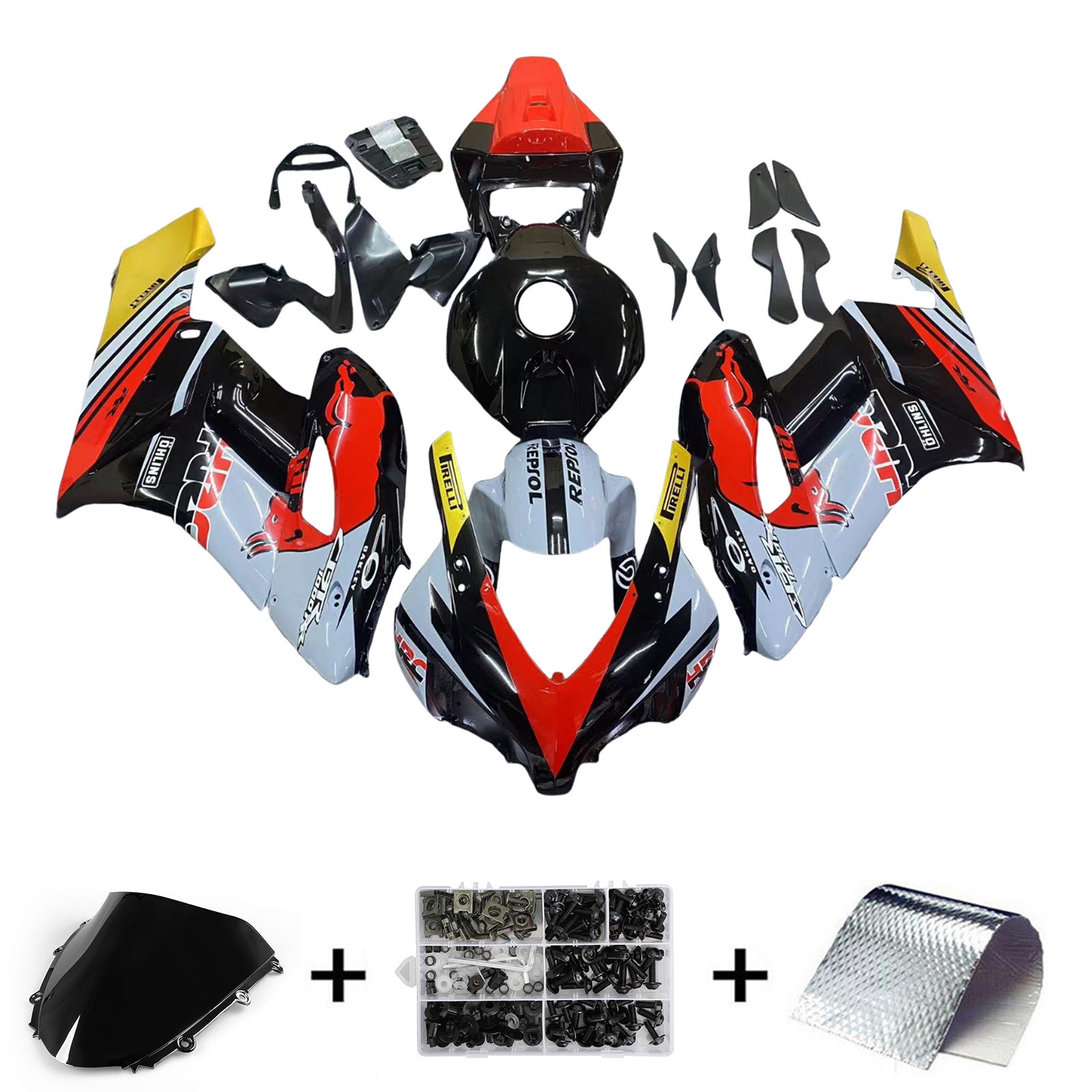 Amotopart 2004-2005 Honda CBR1000rr Kit de carénage rouge gris noir