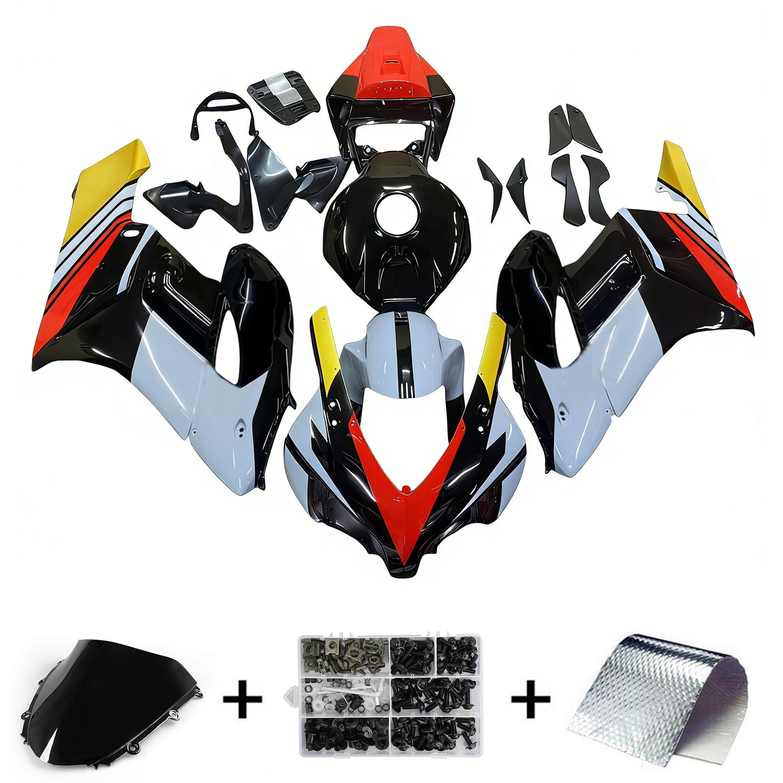 Amotopart 2004-2005 Honda CBR1000RR Black Grey Red Fairing Kit