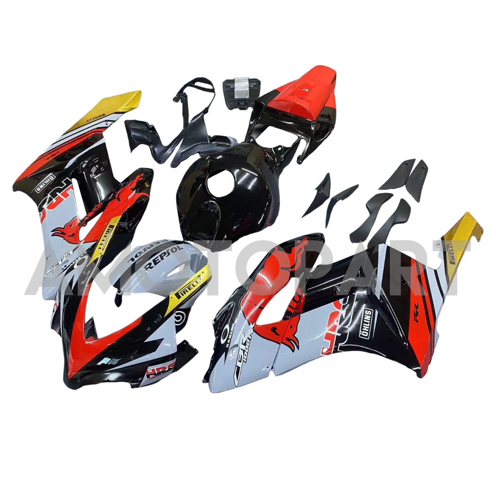 Amotopart 2004-2005 Honda CBR1000RR Black Grey Red Fairing Kit