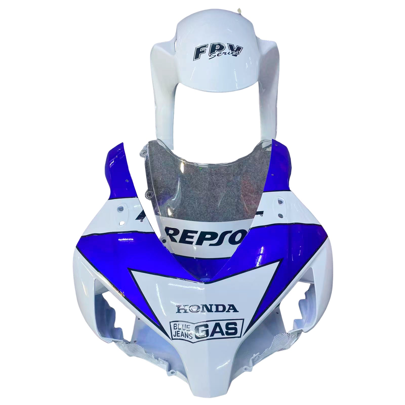 Amotopart 2004-2005 Honda CBR1000RR Bleu&Kit de carénage Repjol blanc
