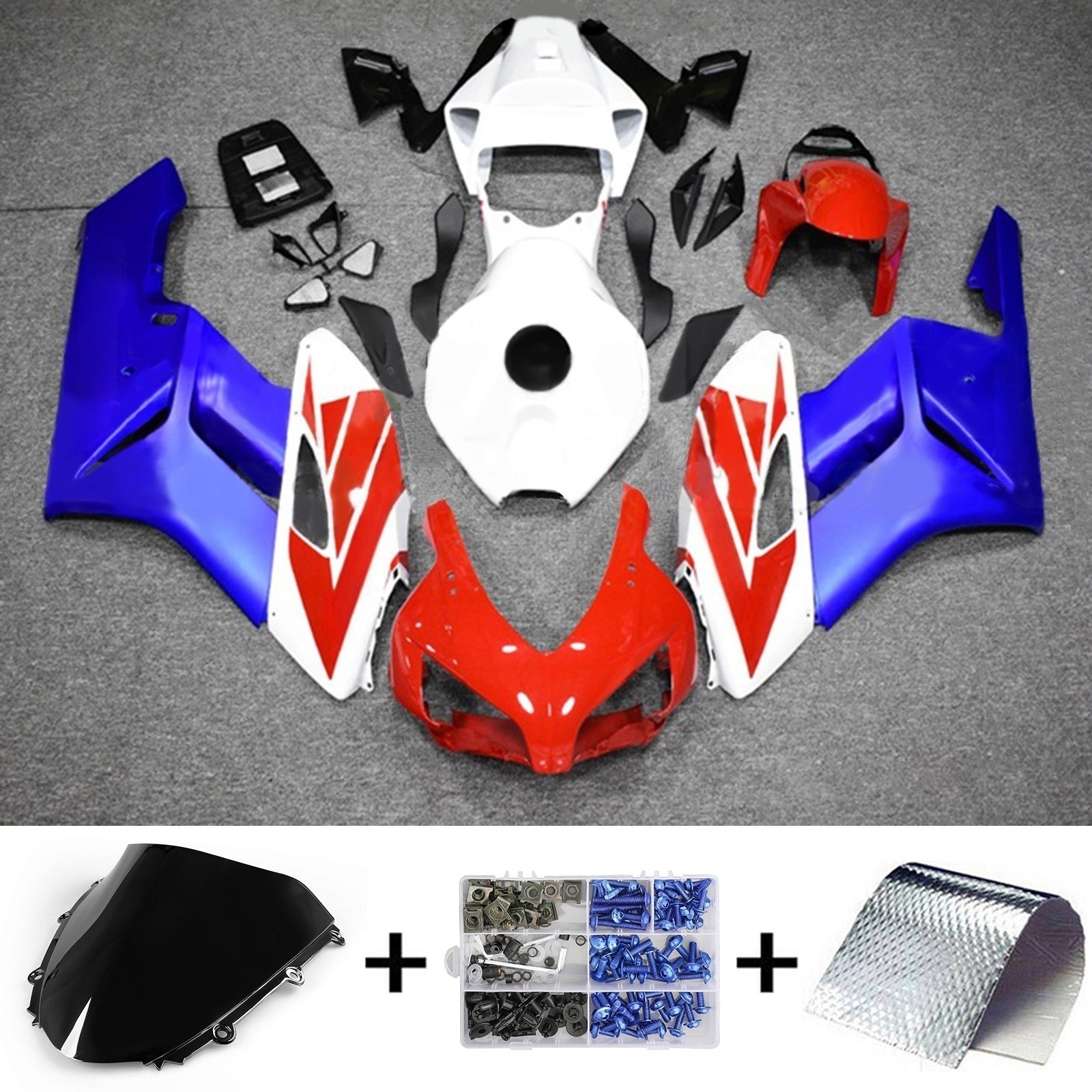 Amotopart 2004-2005 Honda CBR1000RR Red&Blue Style4 Fairing Kit