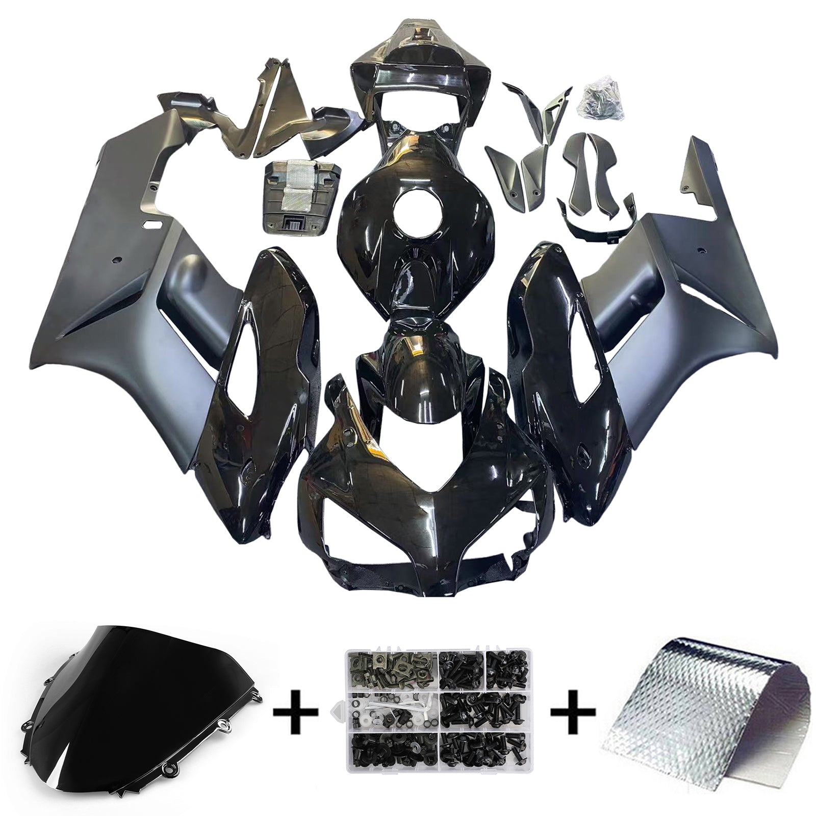 Amotopart 2004-2005 ホンダ CBR1000RR グロスマットブラックフェアリングキット