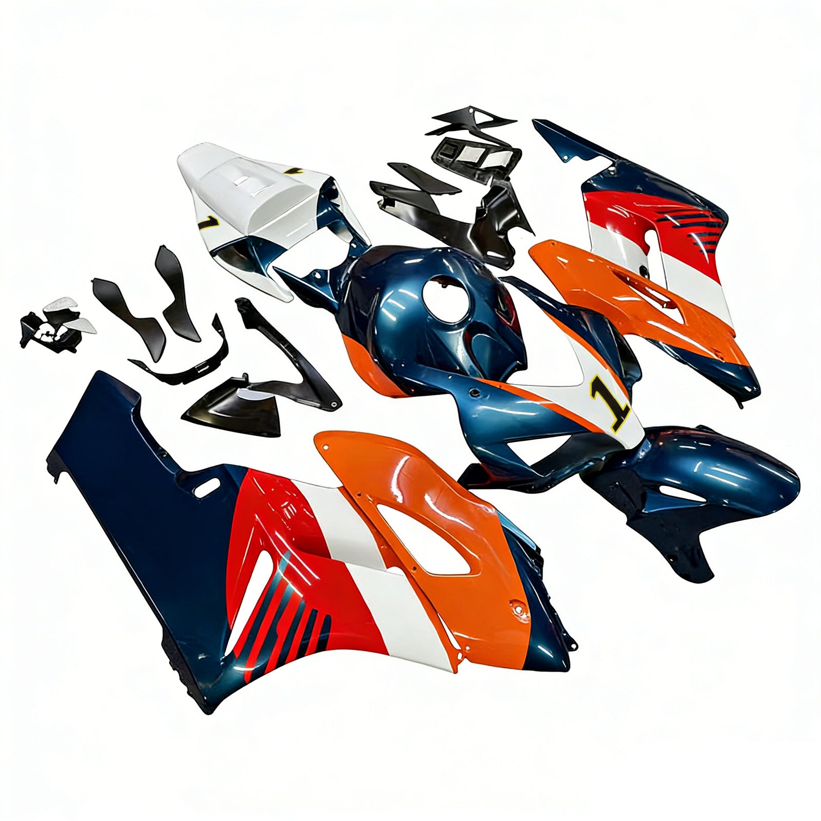 Amotopart 2004-2005 Honda CBR1000RR Repjol Orange&Blue Fairing Kit