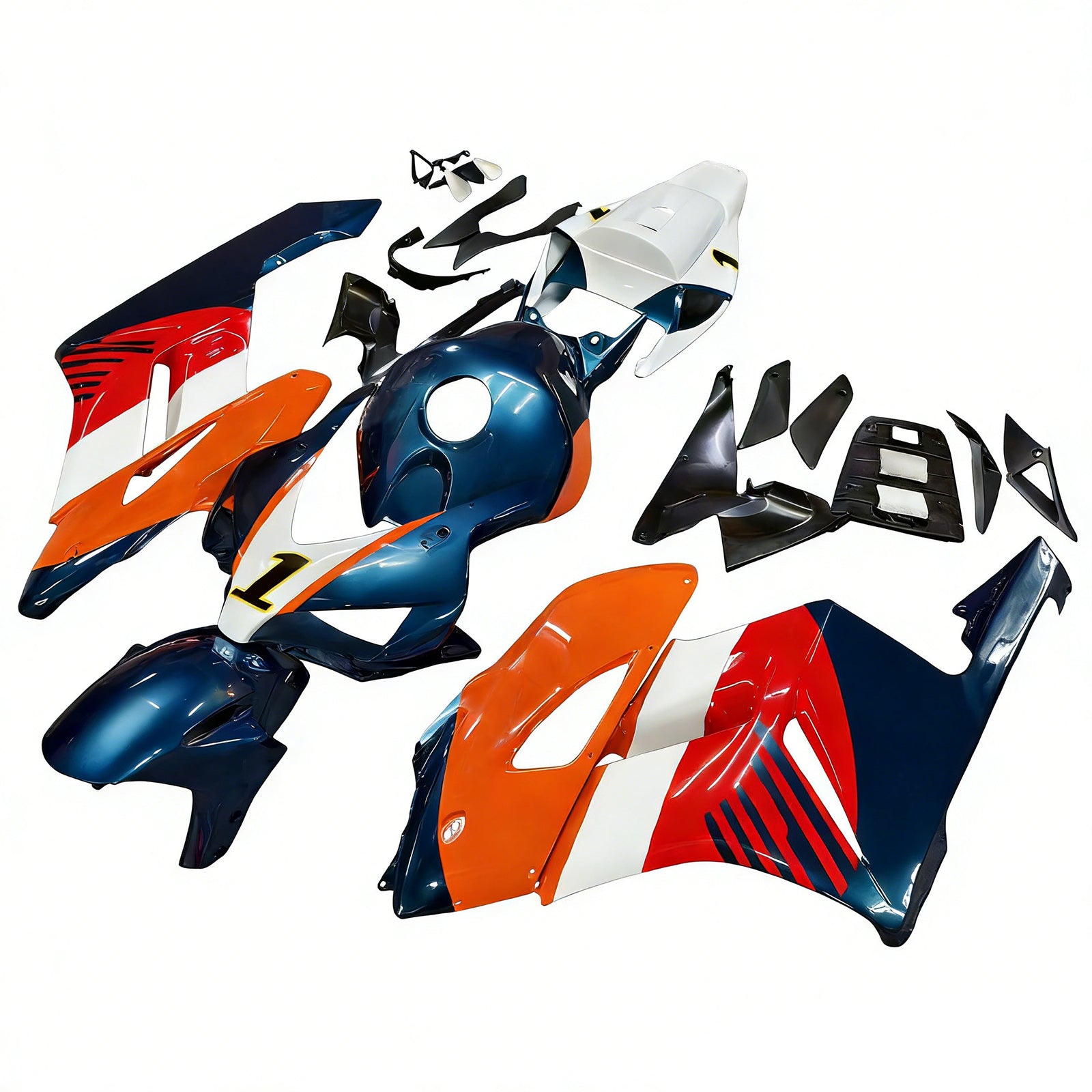 Amotopart 2004-2005 Honda CBR1000RR Repjol Orange&Blue Fairing Kit