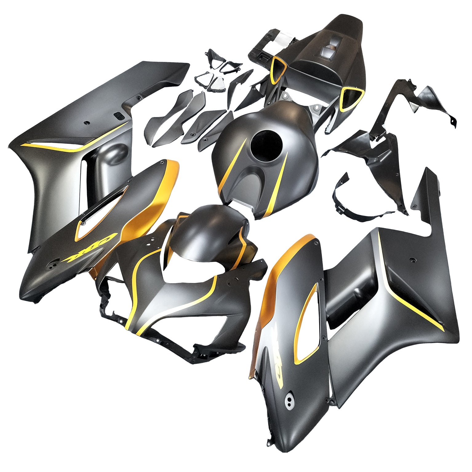 AMOTOPT 2004-2005 HONDA CBR1000RR BLACK MATTE BLACK & GOLD KIT