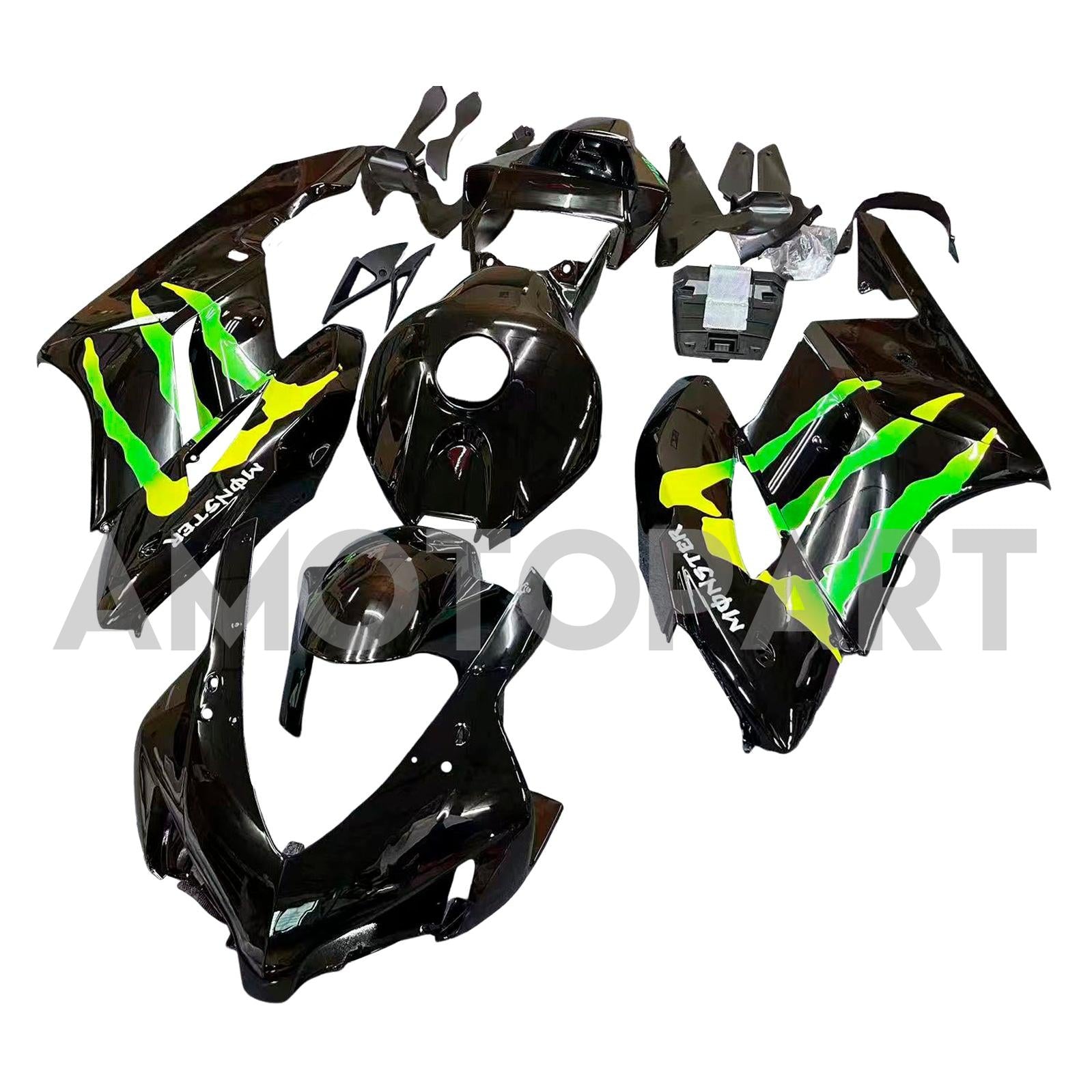 Amotopart 2004-2005 Honda CBR1000RR Black with Monster Logo Fairing Kit