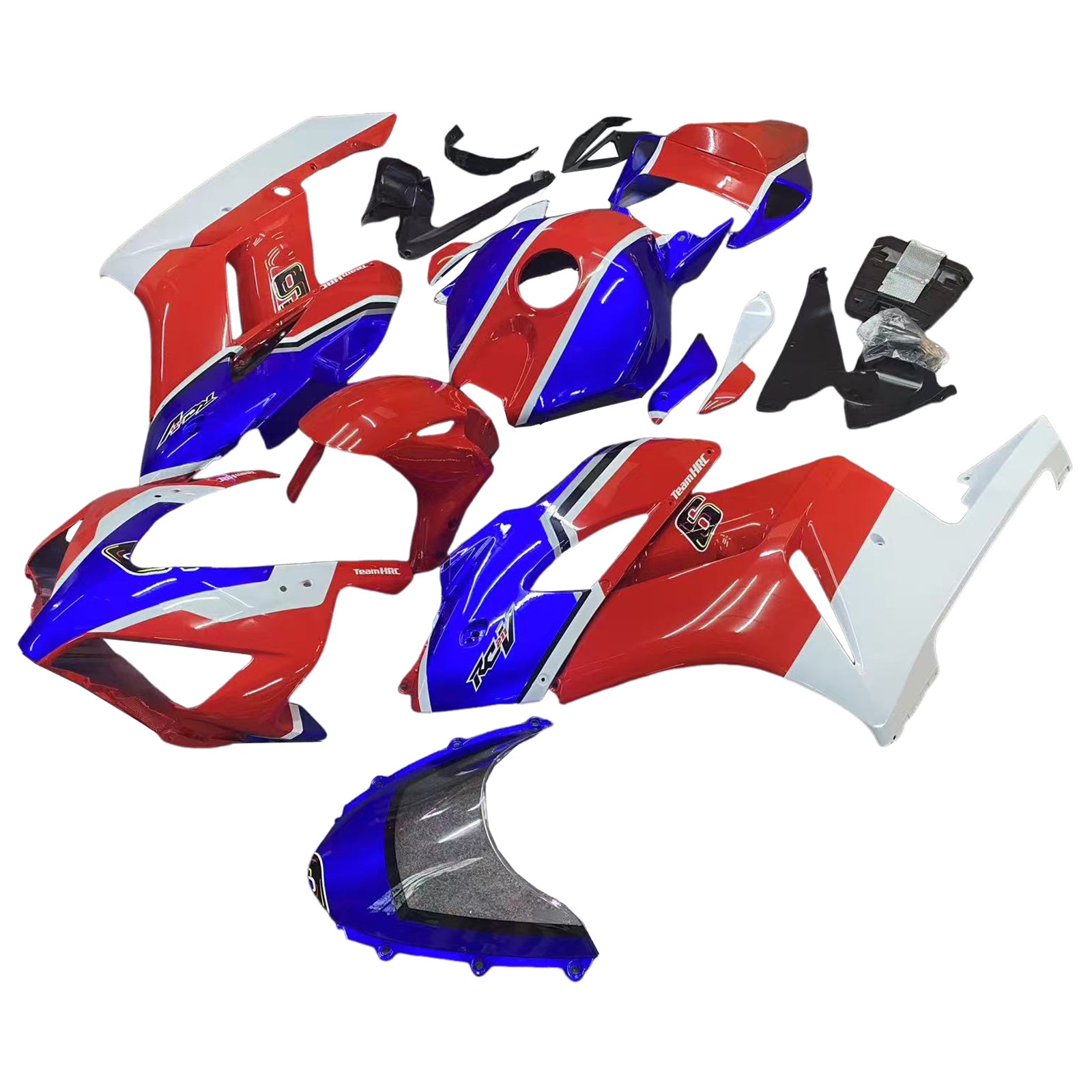 Amotopart 2004-2005 Honda CBR1000RR Red Blue Style 2 Fairing Kit